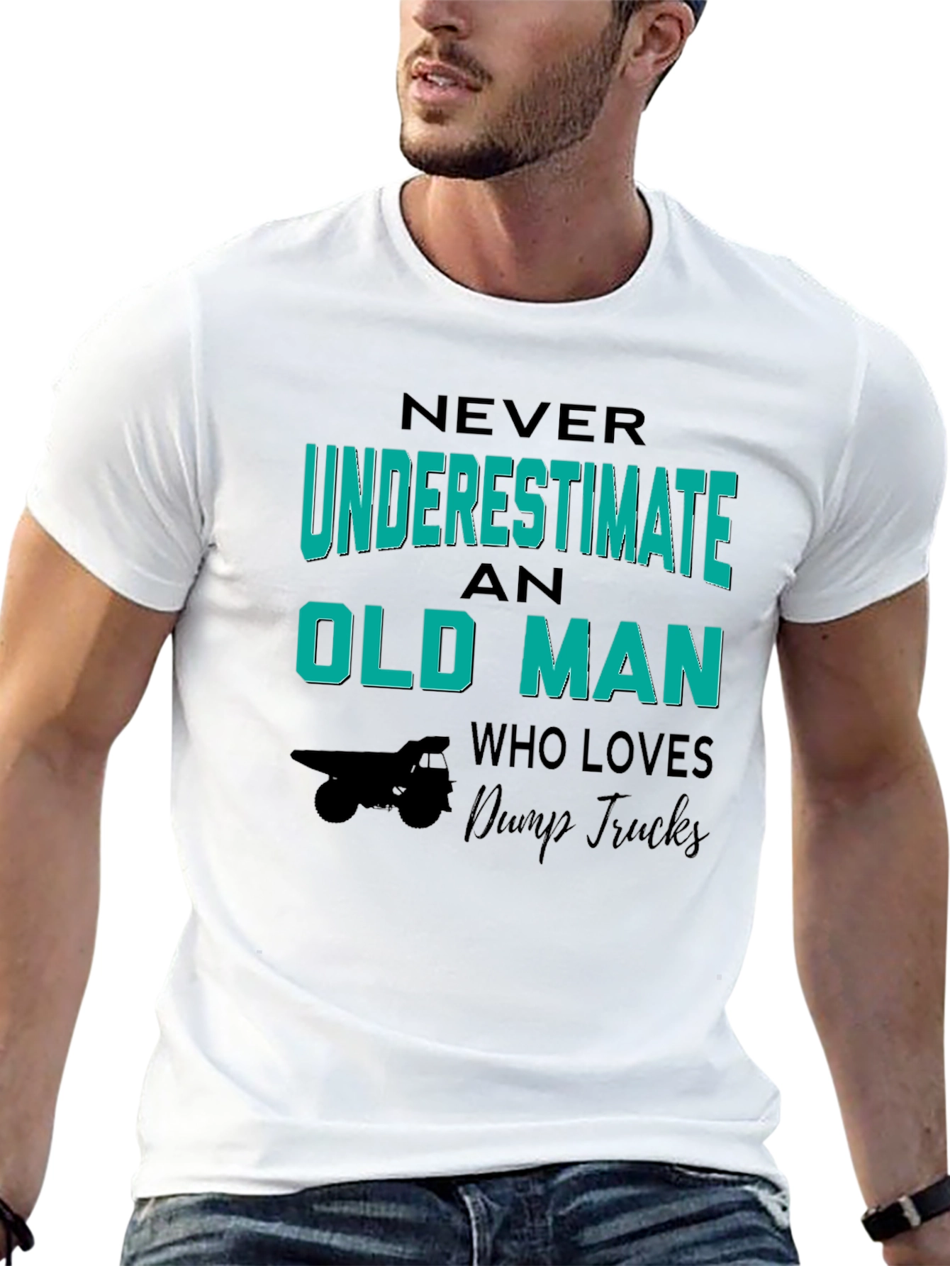 Never Underestimate Old Man Dump Truck T-Shirt