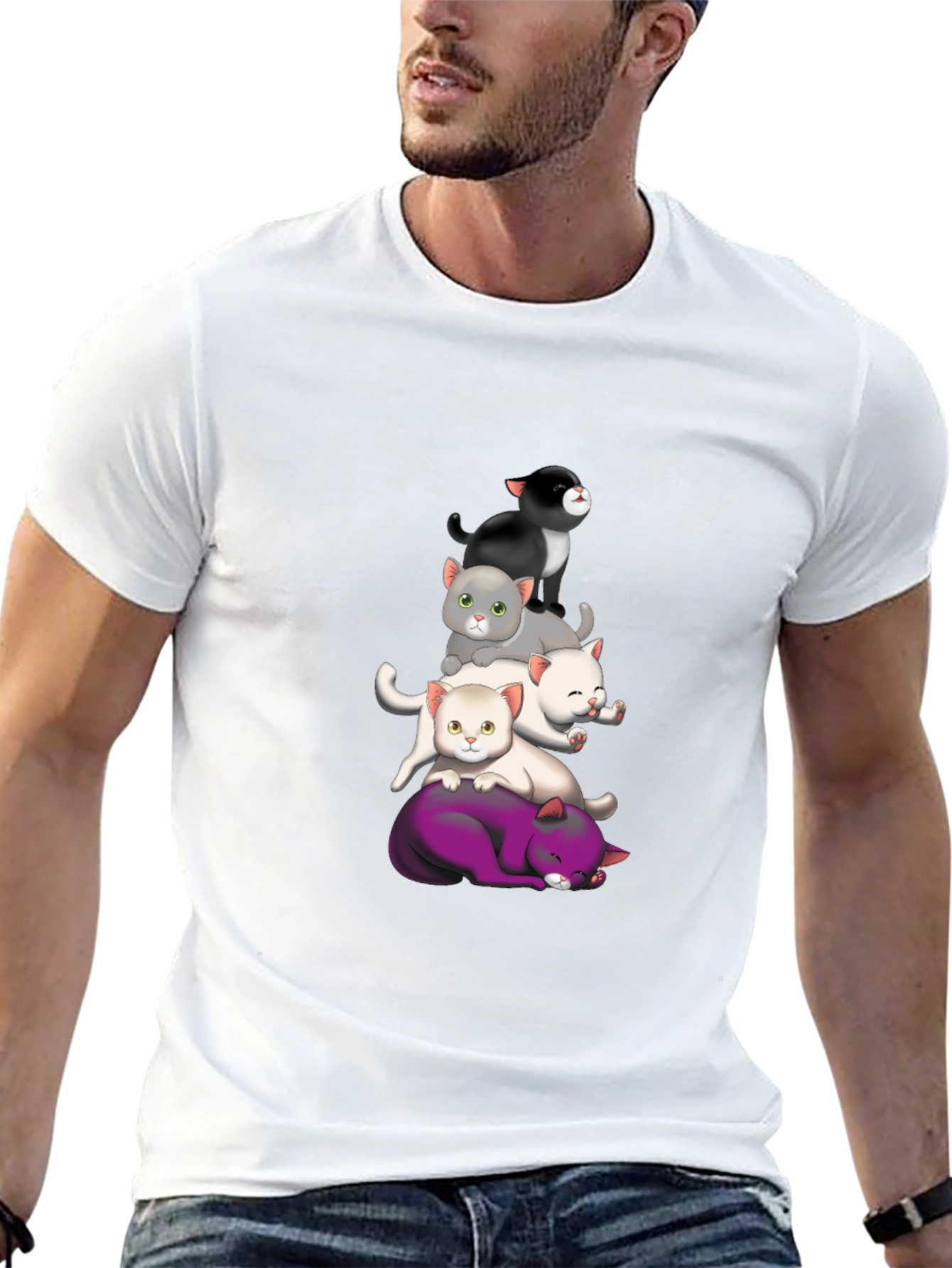 Stacked Cats Graphic Tee