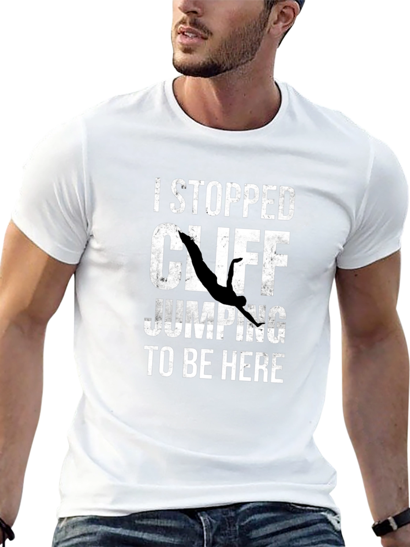 I Stopped Cliff Jumping T-Shirt - Funny Graphic Tee