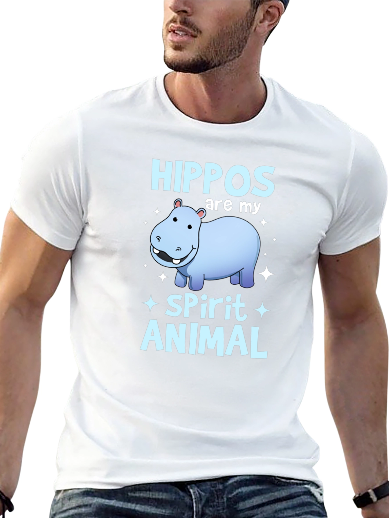 Hippo Spirit Animal Graphic T-Shirt