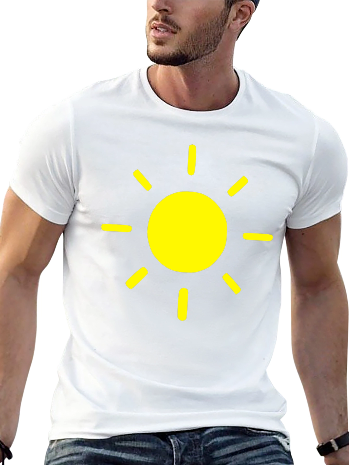 Sunny Day Graphic Tee - Black Cotton T-Shirt