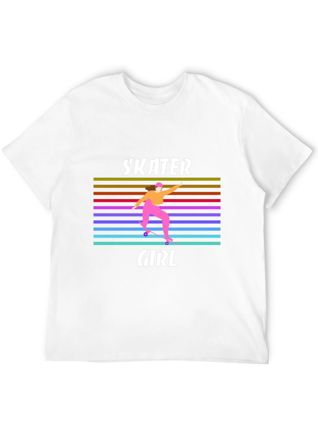 Skater Girl Graphic Tee - Retro Design