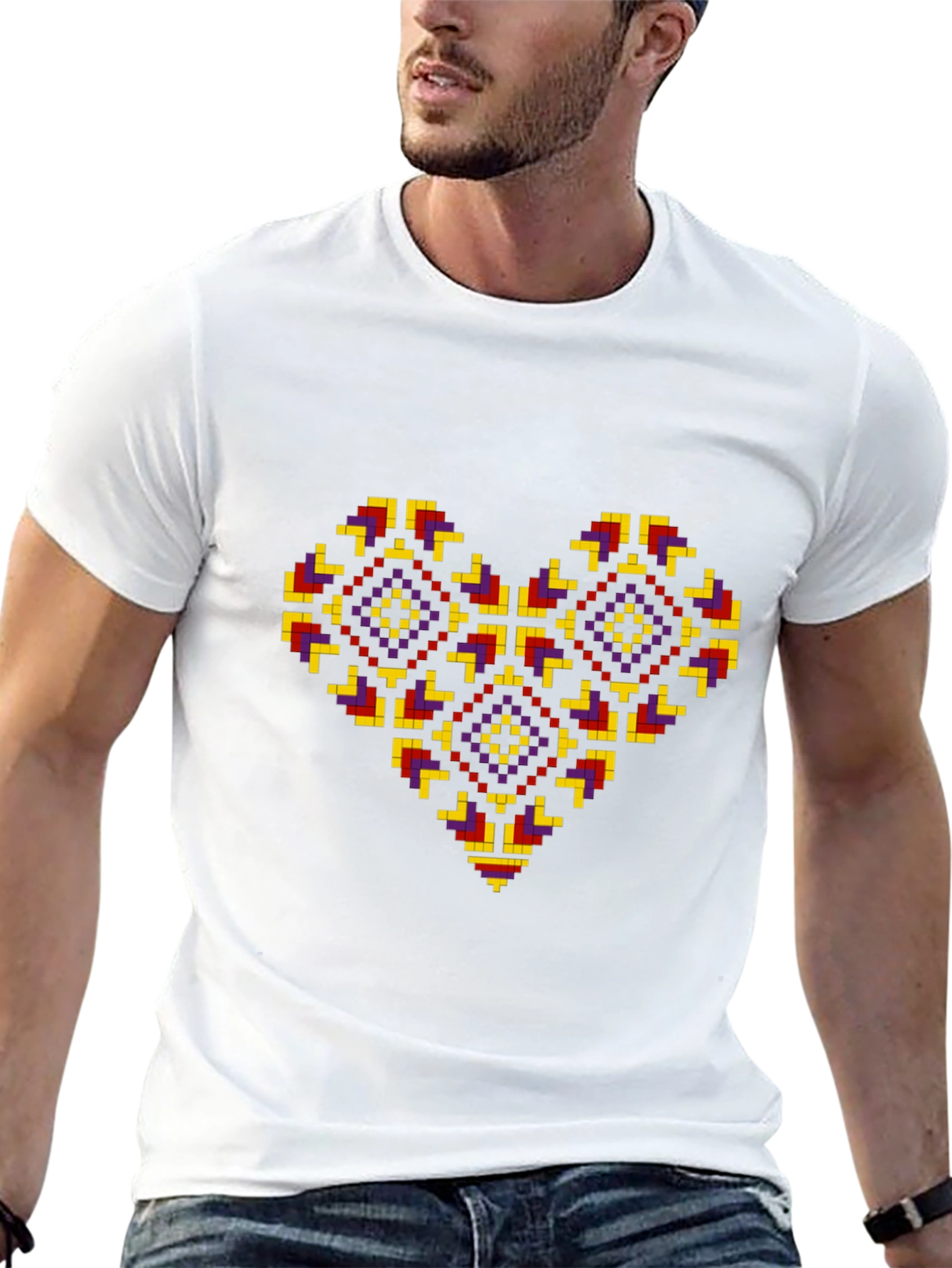 Pixel Heart Black T-Shirt - Unique Graphic Tee