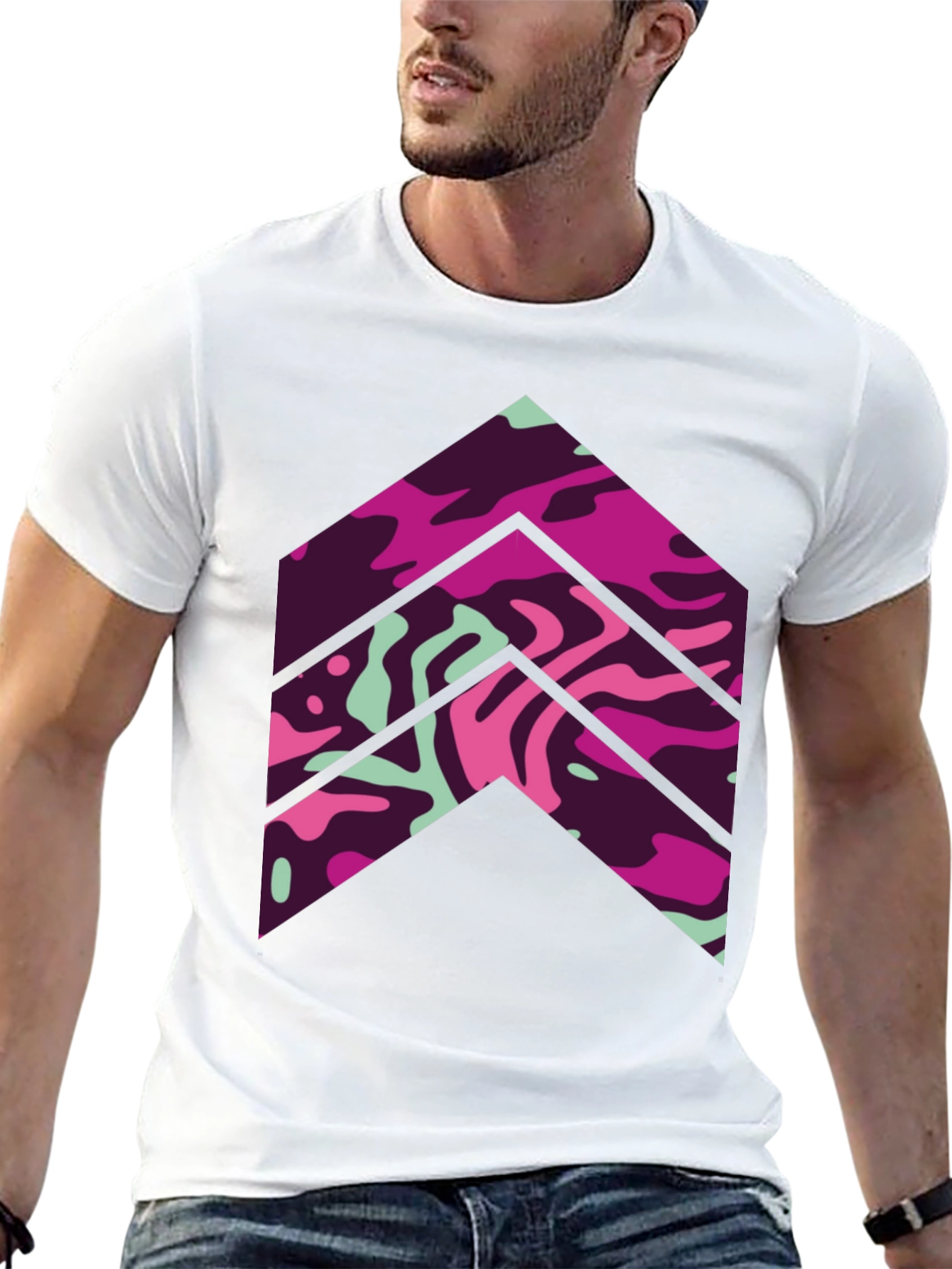 Abstract Arrow Graphic Tee - Mens Black T-Shirt