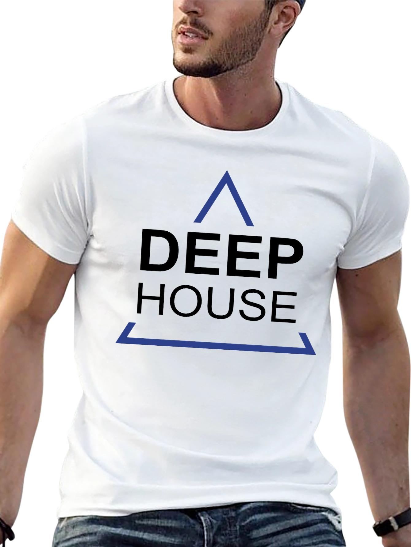 Deep House Graphic Print Black T-Shirt