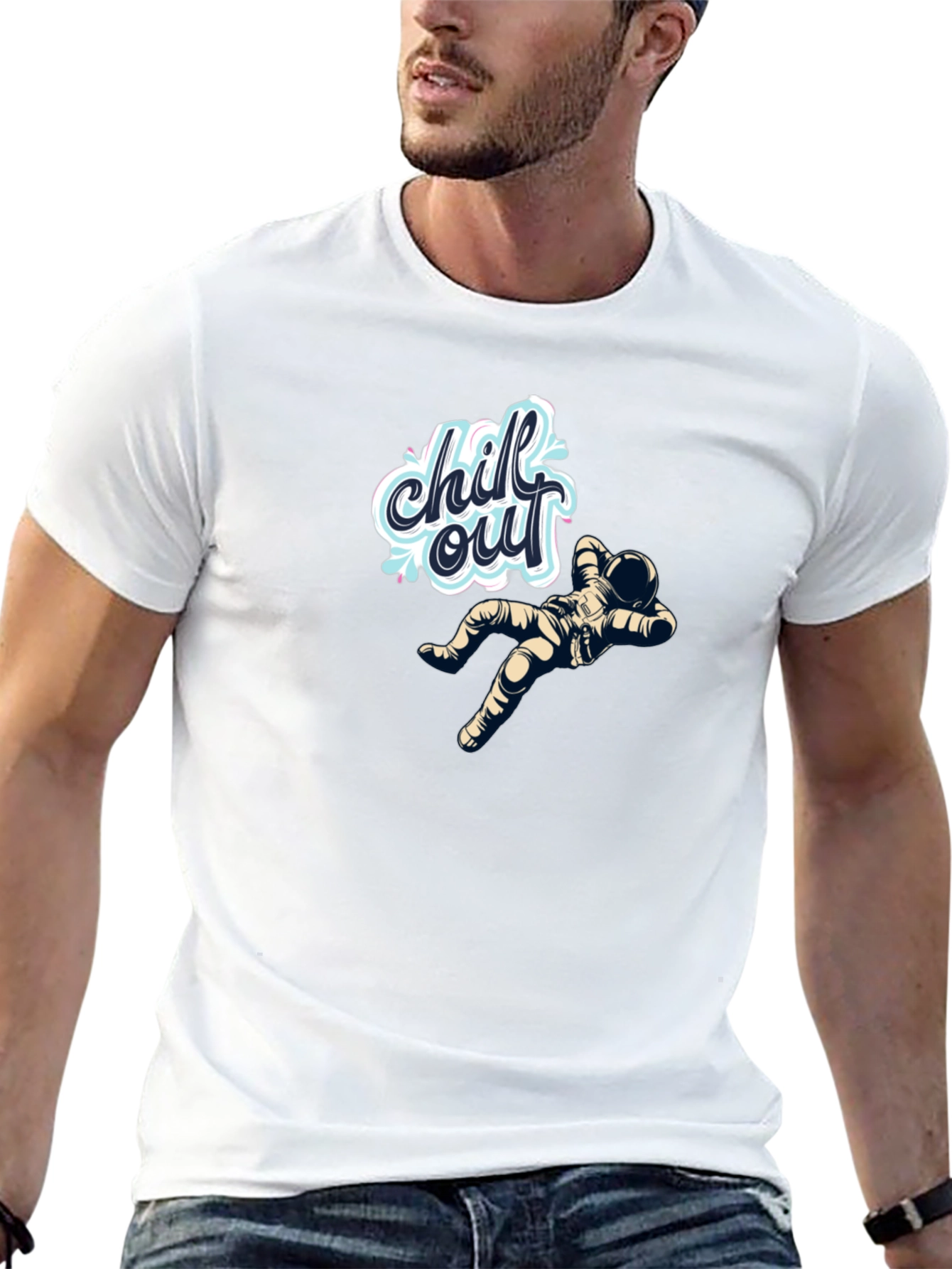 Chill Out Astronaut Black T-Shirt