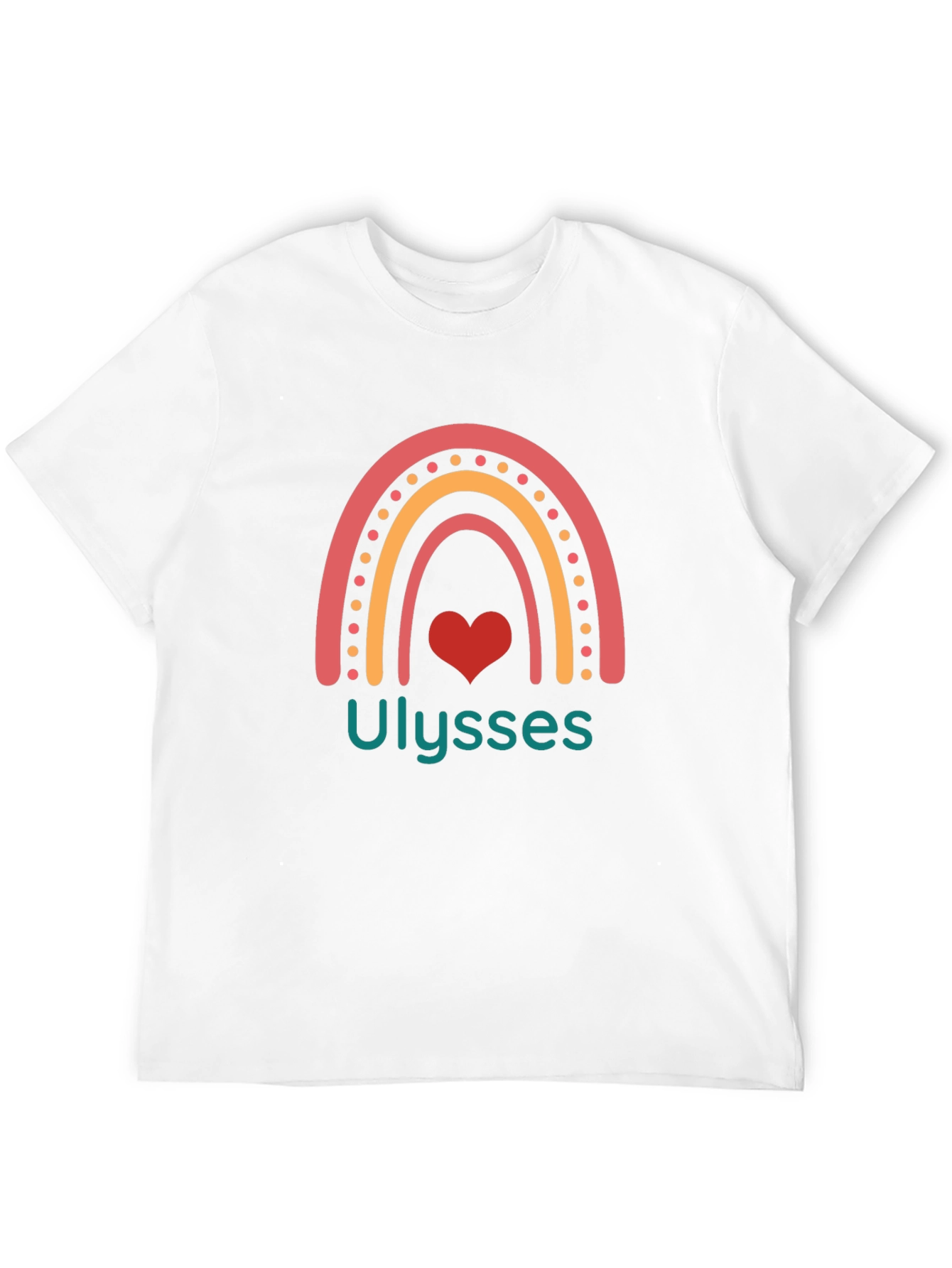 Ulysses Rainbow Heart Graphic Tee - Black Unisex Shirt
