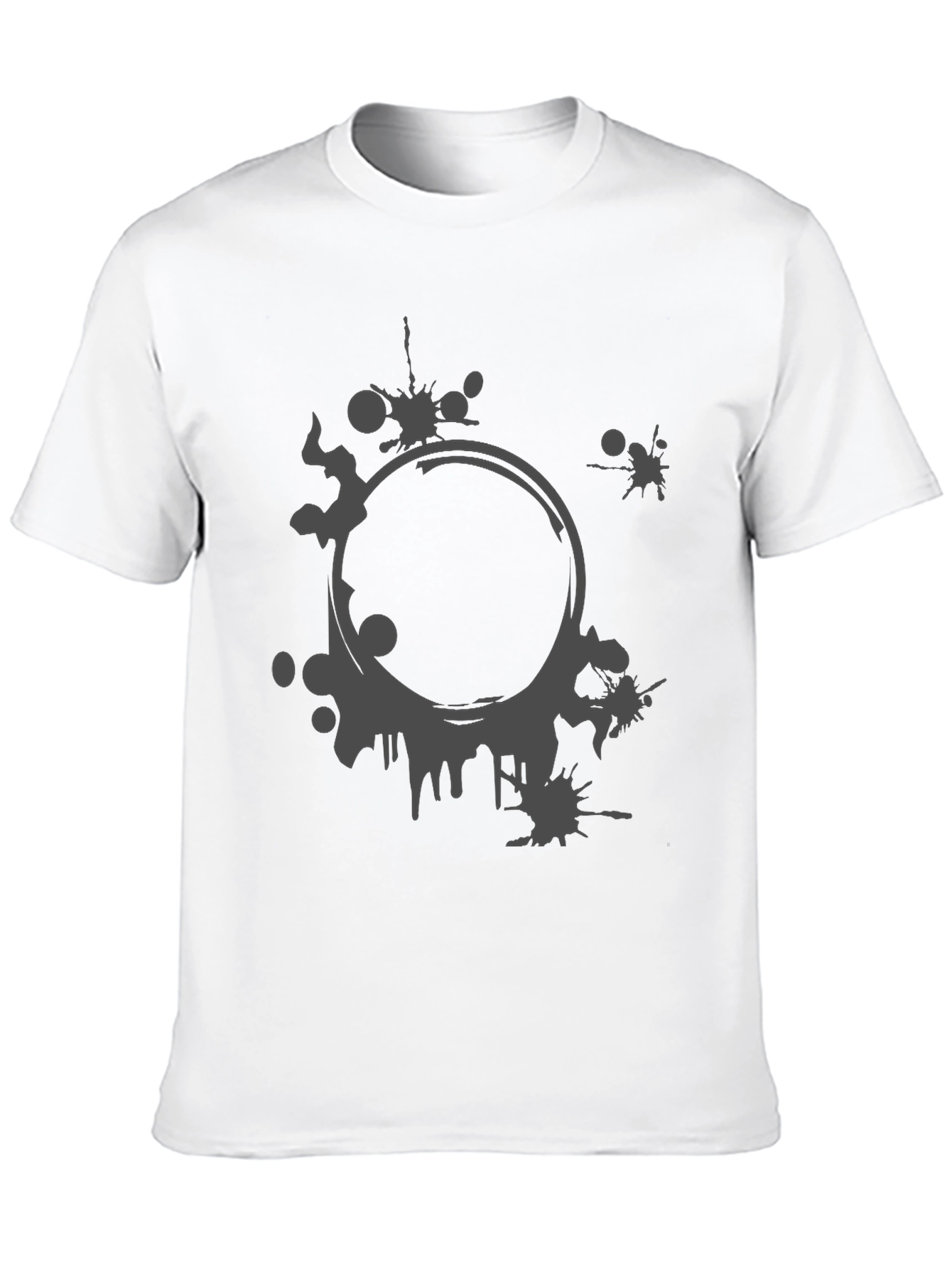 Abstract Graphic Print Black Crew Neck T-Shirt