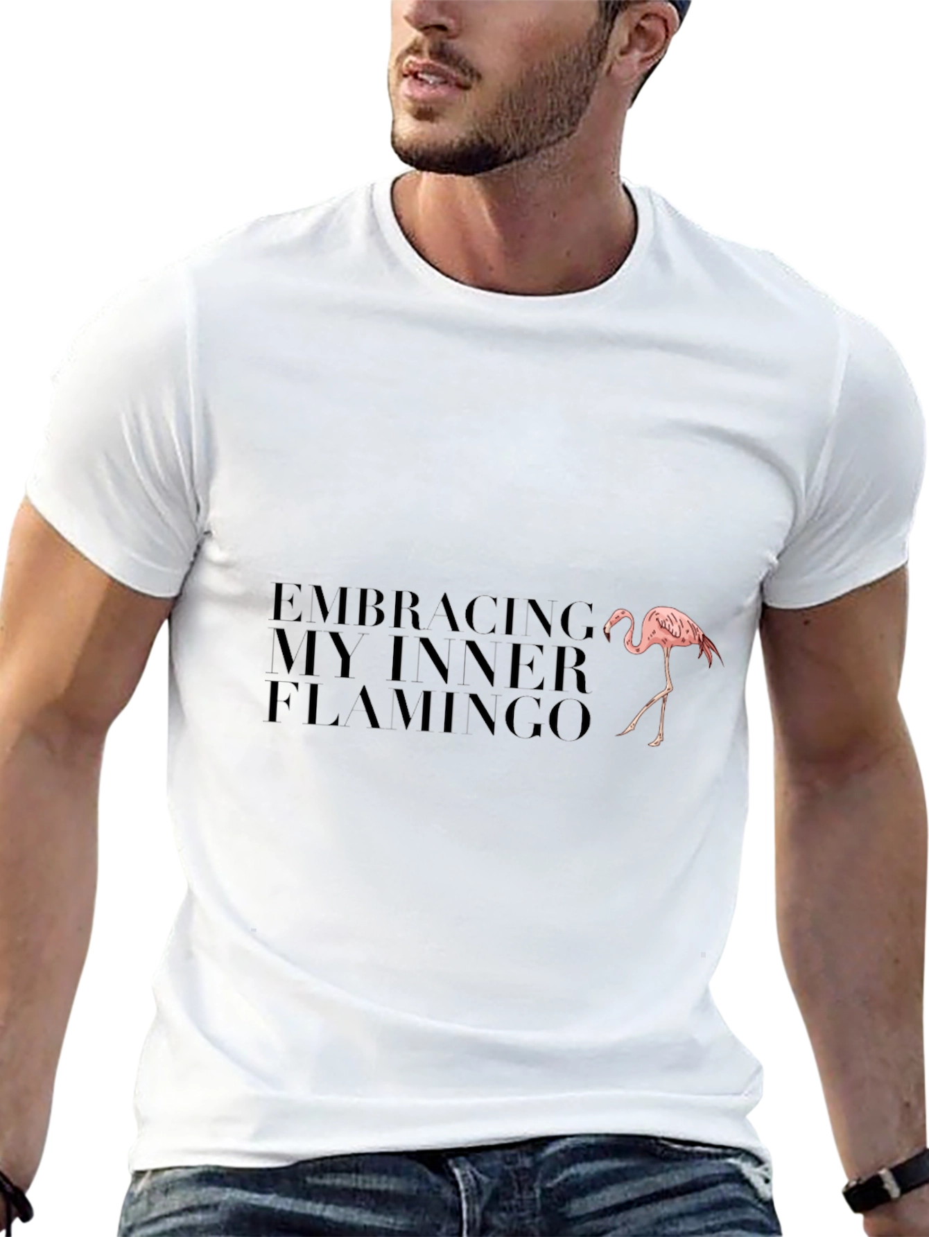 Embracing My Inner Flamingo Black T-Shirt
