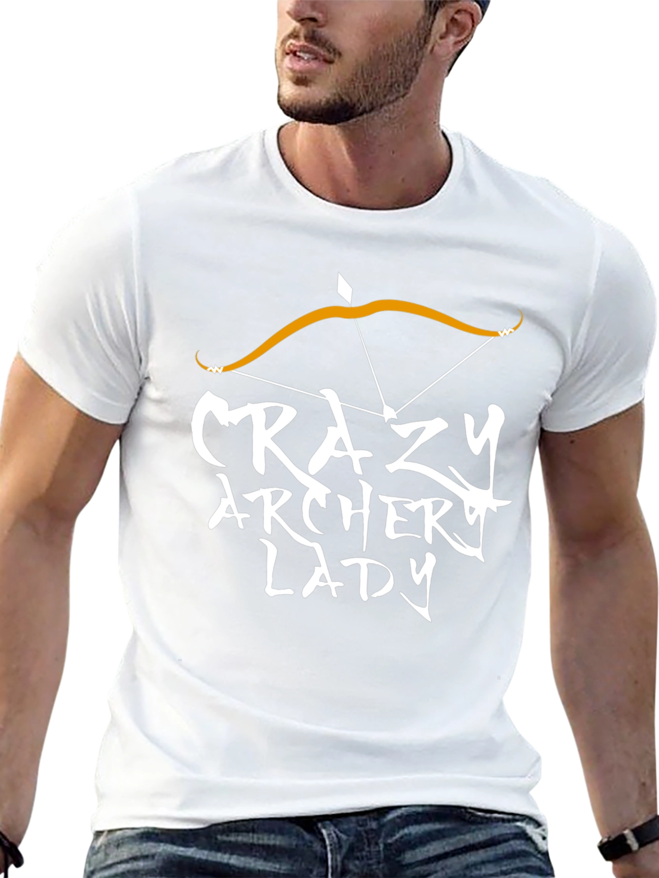 Crazy Archer Lady T-Shirt - Archery Bow Design