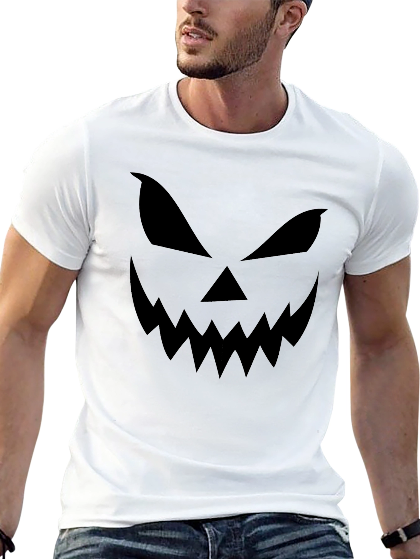 Halloween Face Black T-Shirt - Spooky Season