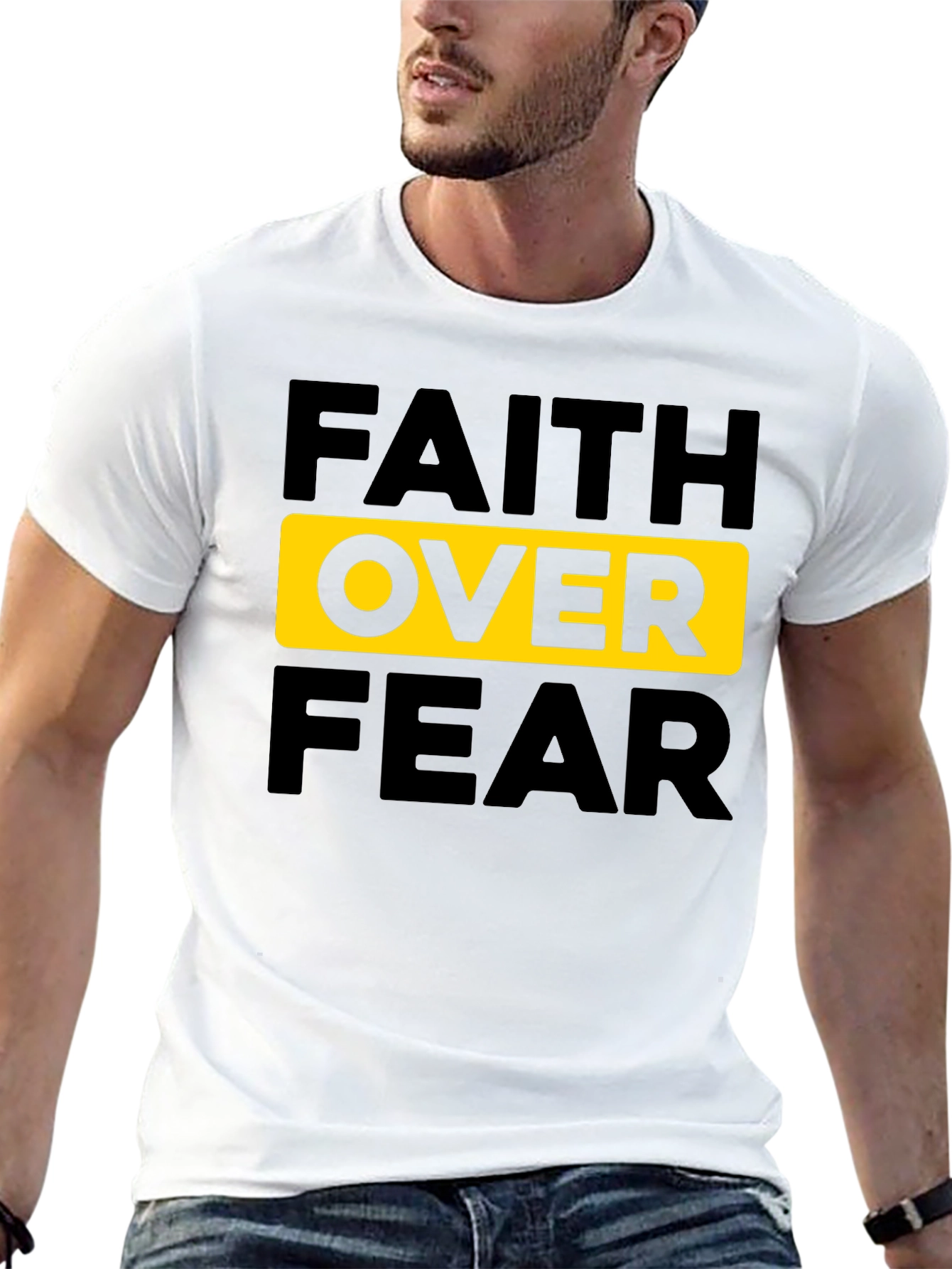 Faith Over Fear Graphic Tee - Mens Black T-Shirt