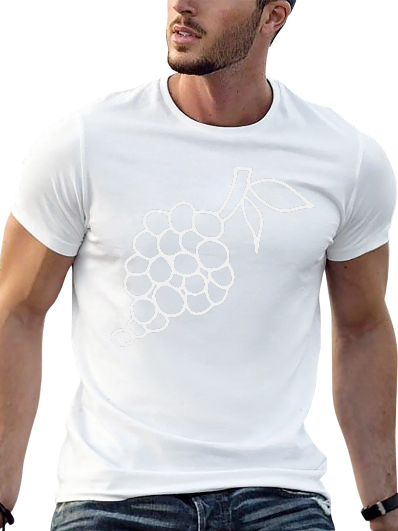 Grapes Graphic Tee - Black Cotton Casual T-Shirt
