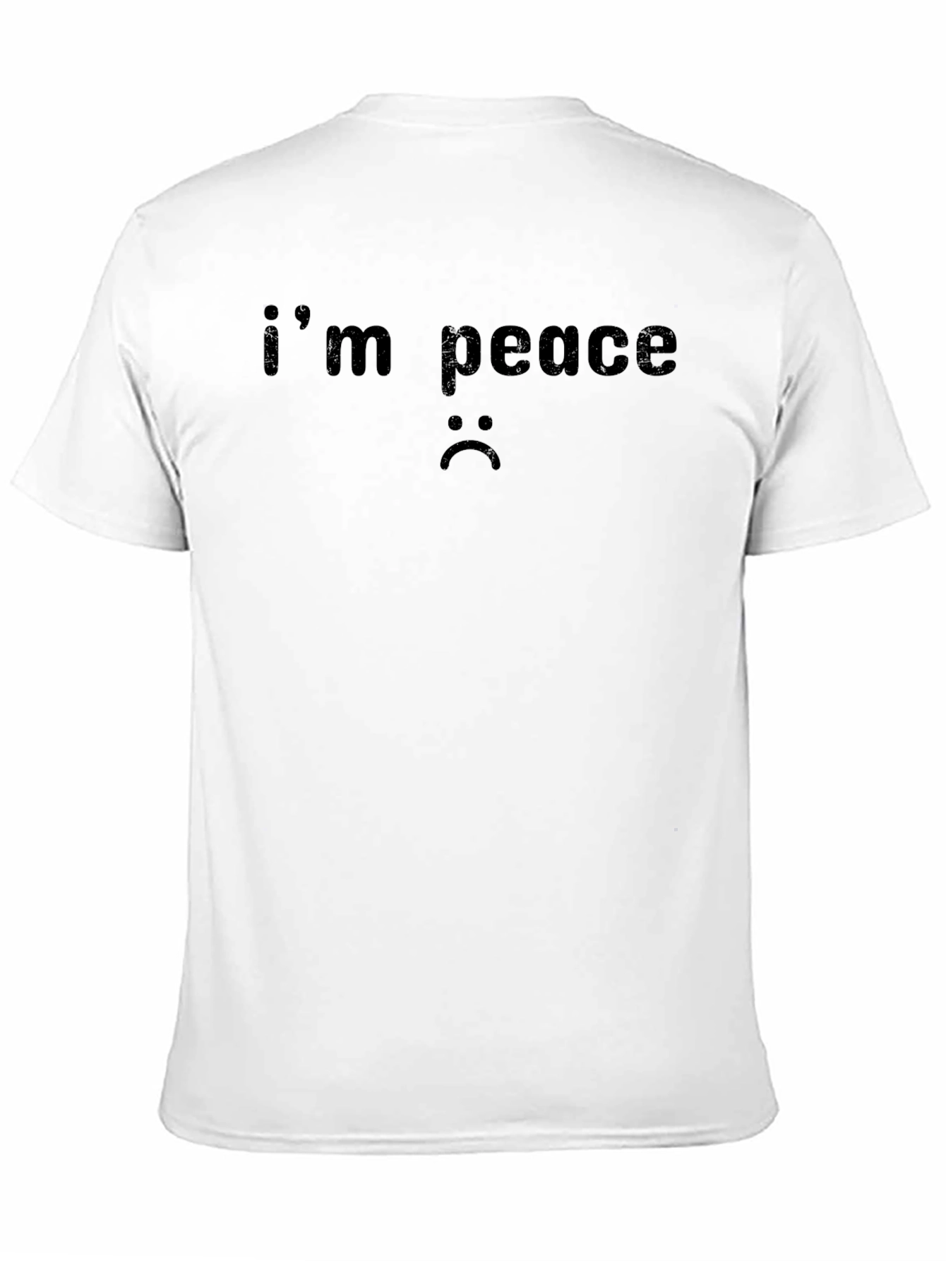 Im Peace Sad Face Black T-Shirt