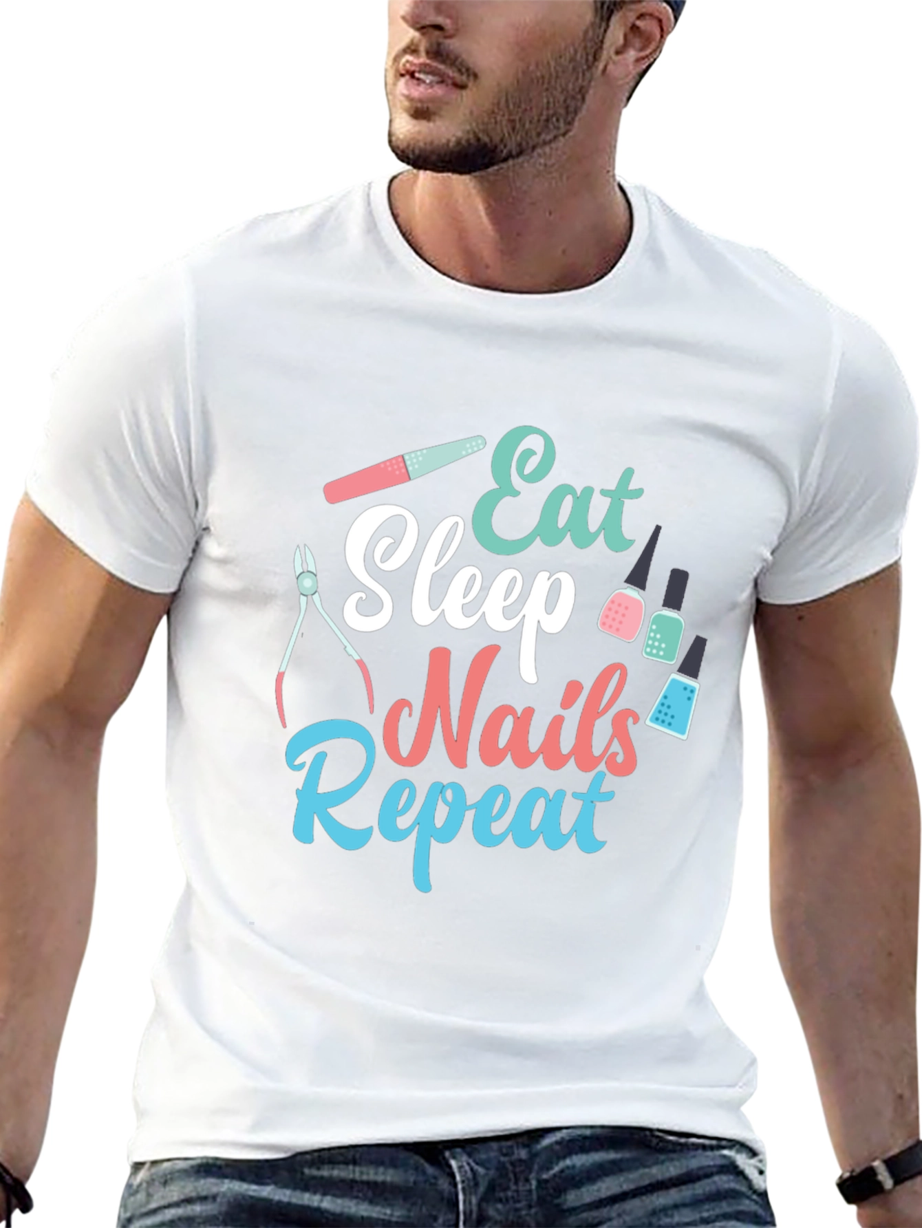 Eat Sleep Nails Repeat Graphic Tee