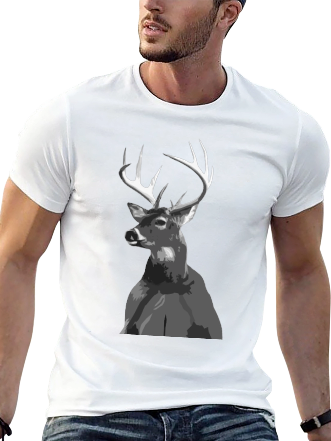 Buck Deer Graphic Tee - Black