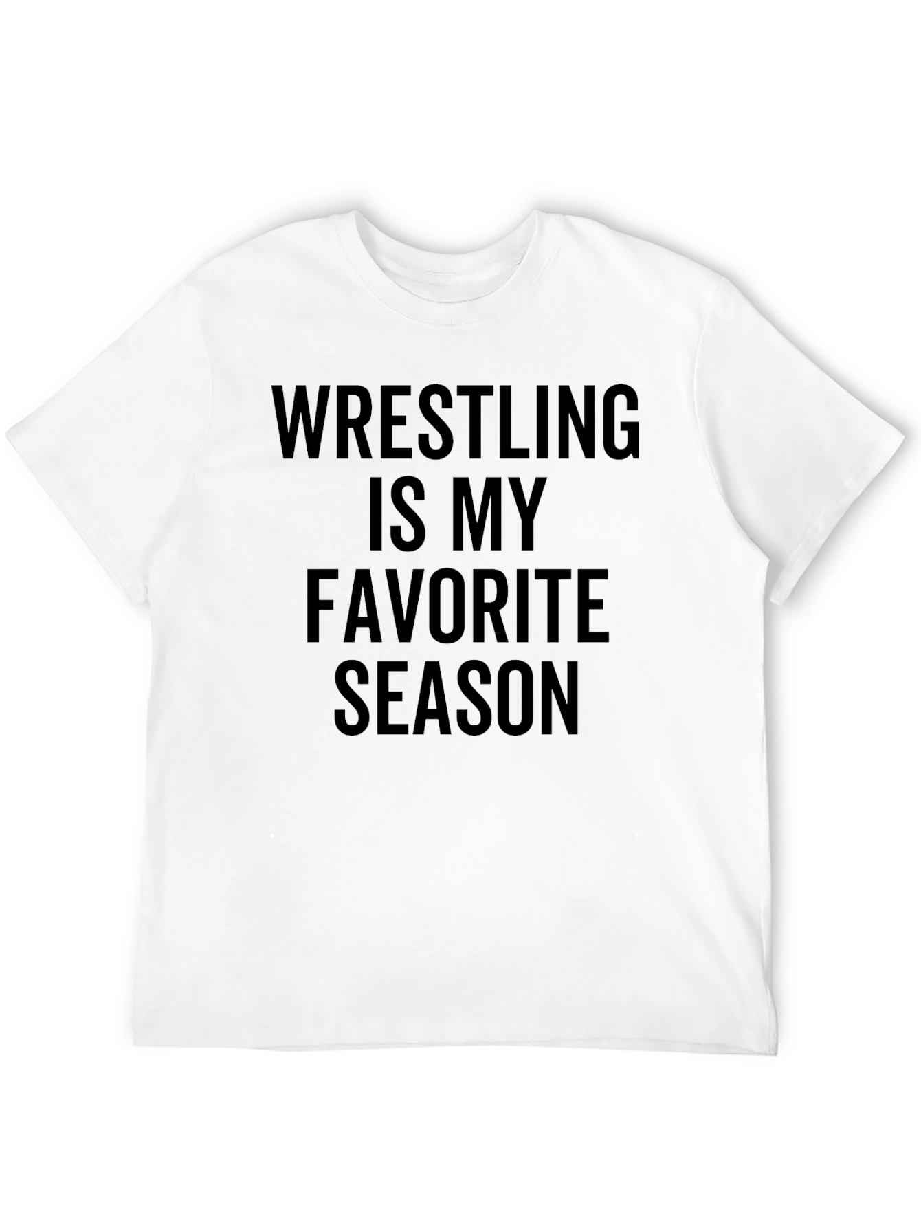 Wrestling Is My Favorite Season Black Graphic Tee