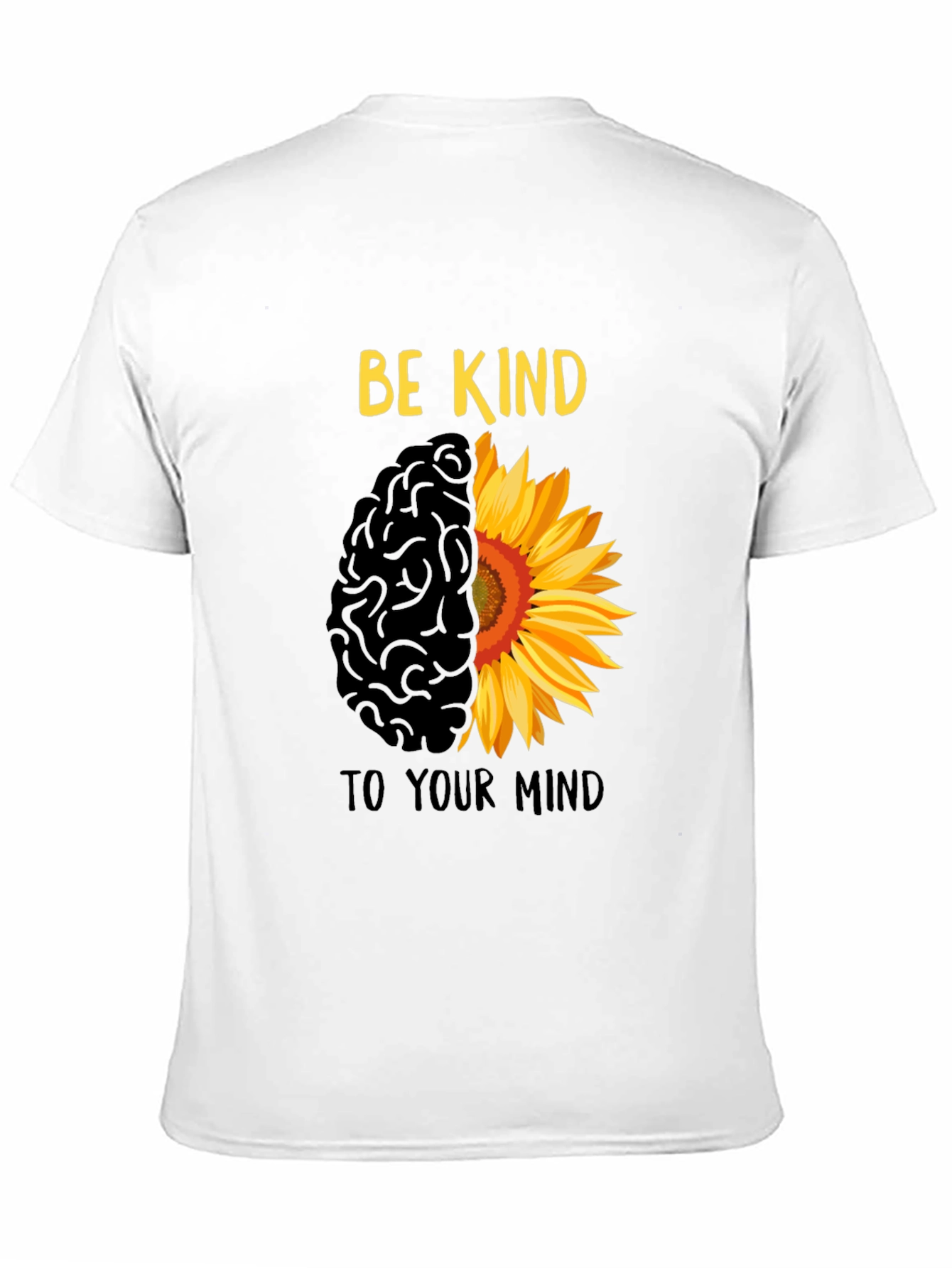 Be Kind T-Shirt - Brain & Sunflower Design