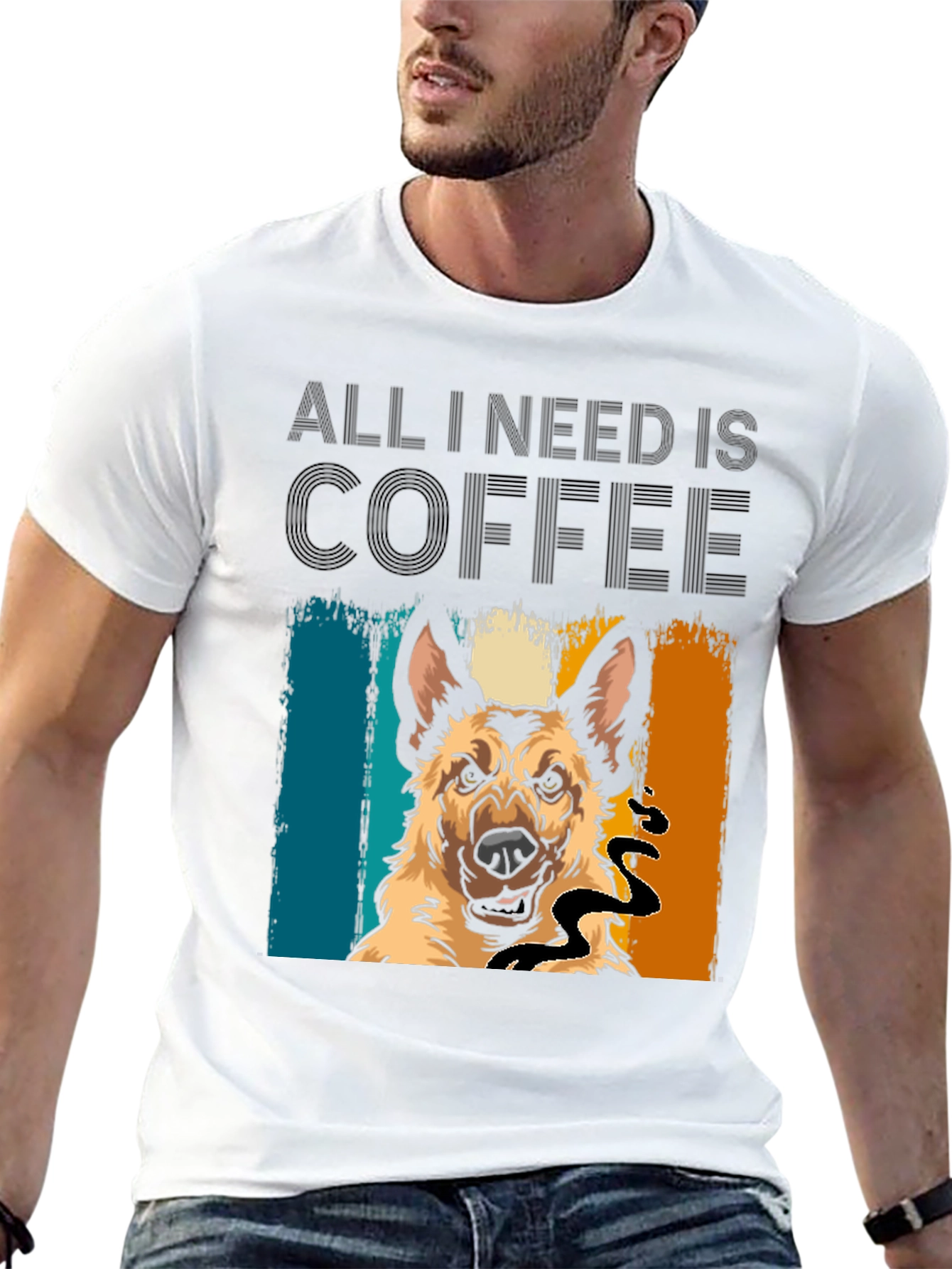 All I Need Is Coffee & Dog T-Shirt – Funny Dog Lover Coffee Tee