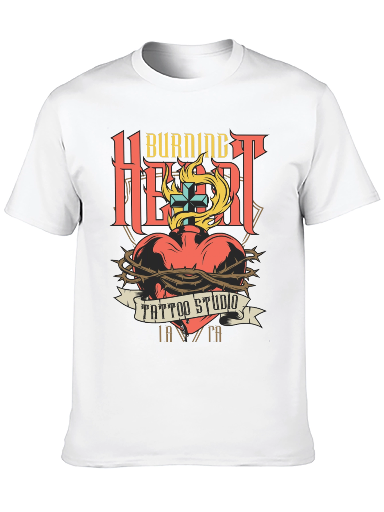 Burning Heart Tattoo Studio T-Shirt
