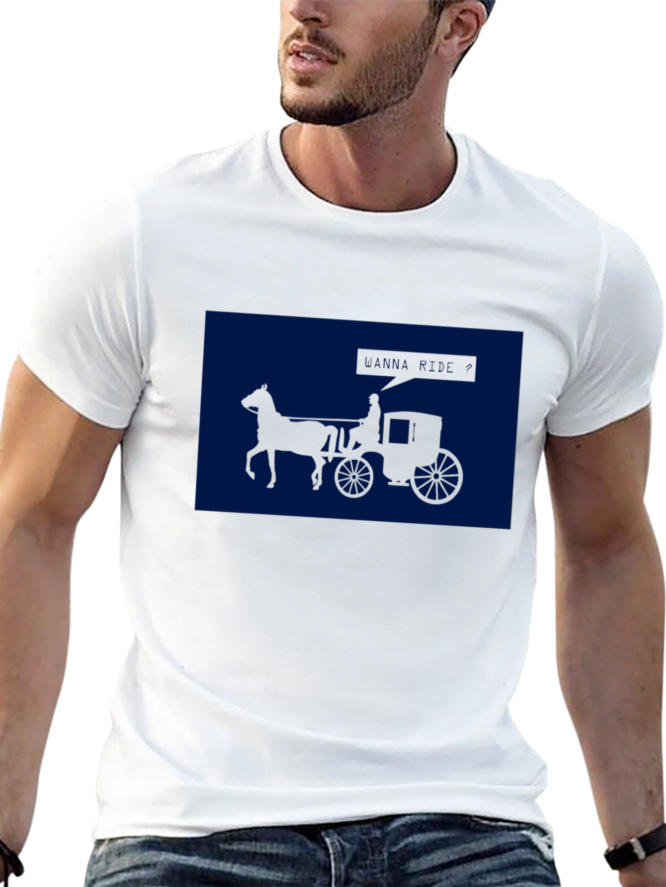 Horse Carriage Graphic Tee - Classic Style