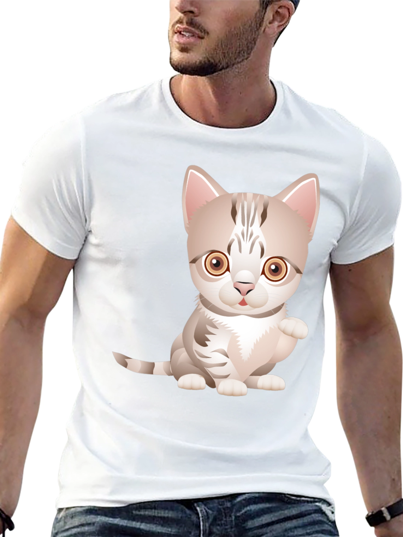 Cute Kitten Graphic Tee - Soft Cotton Blend