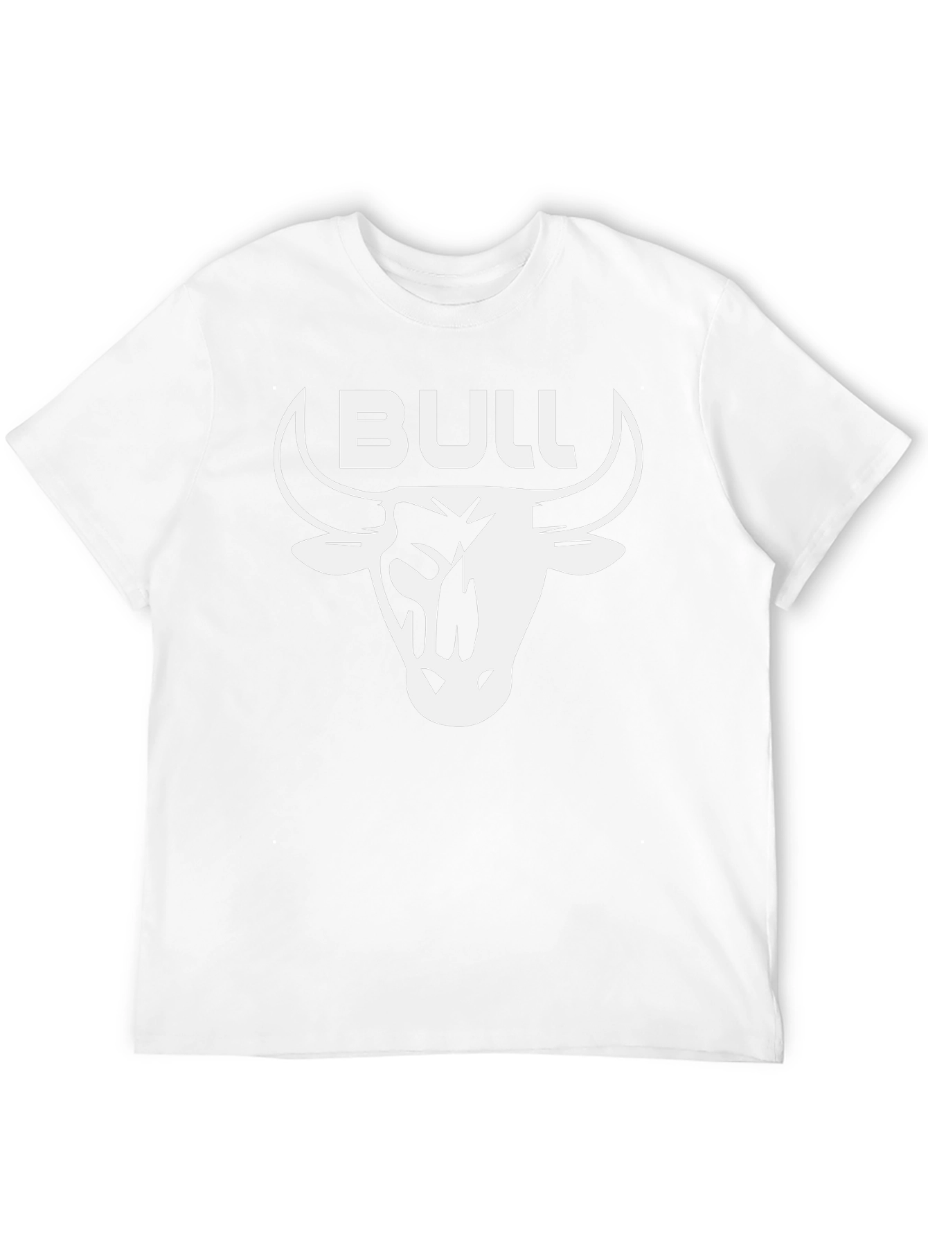 Bull T-Shirt - Black Crew Neck with White Graphic