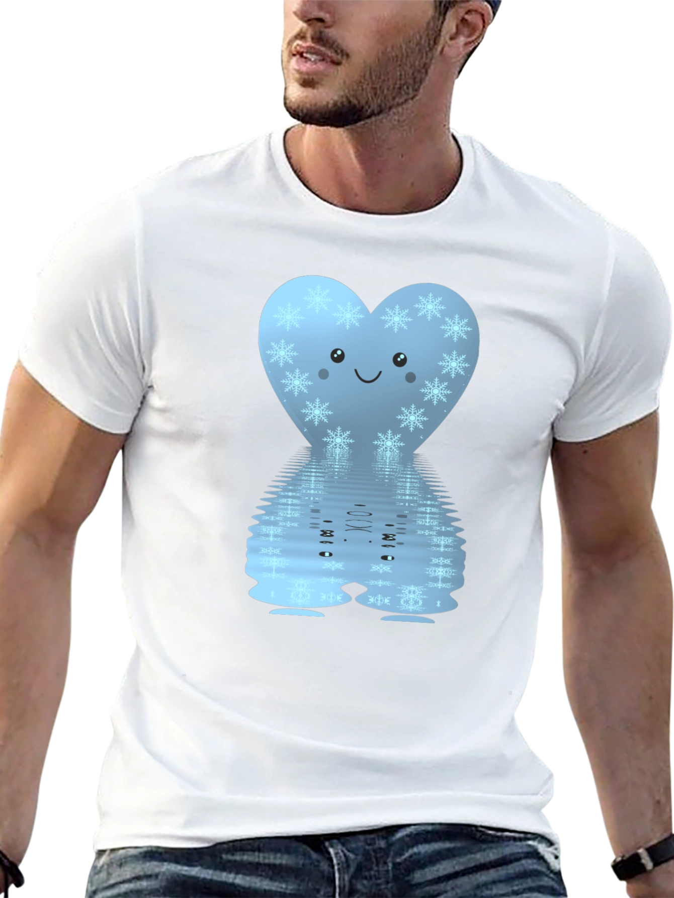 Snowflake Heart Reflective Graphic T-Shirt