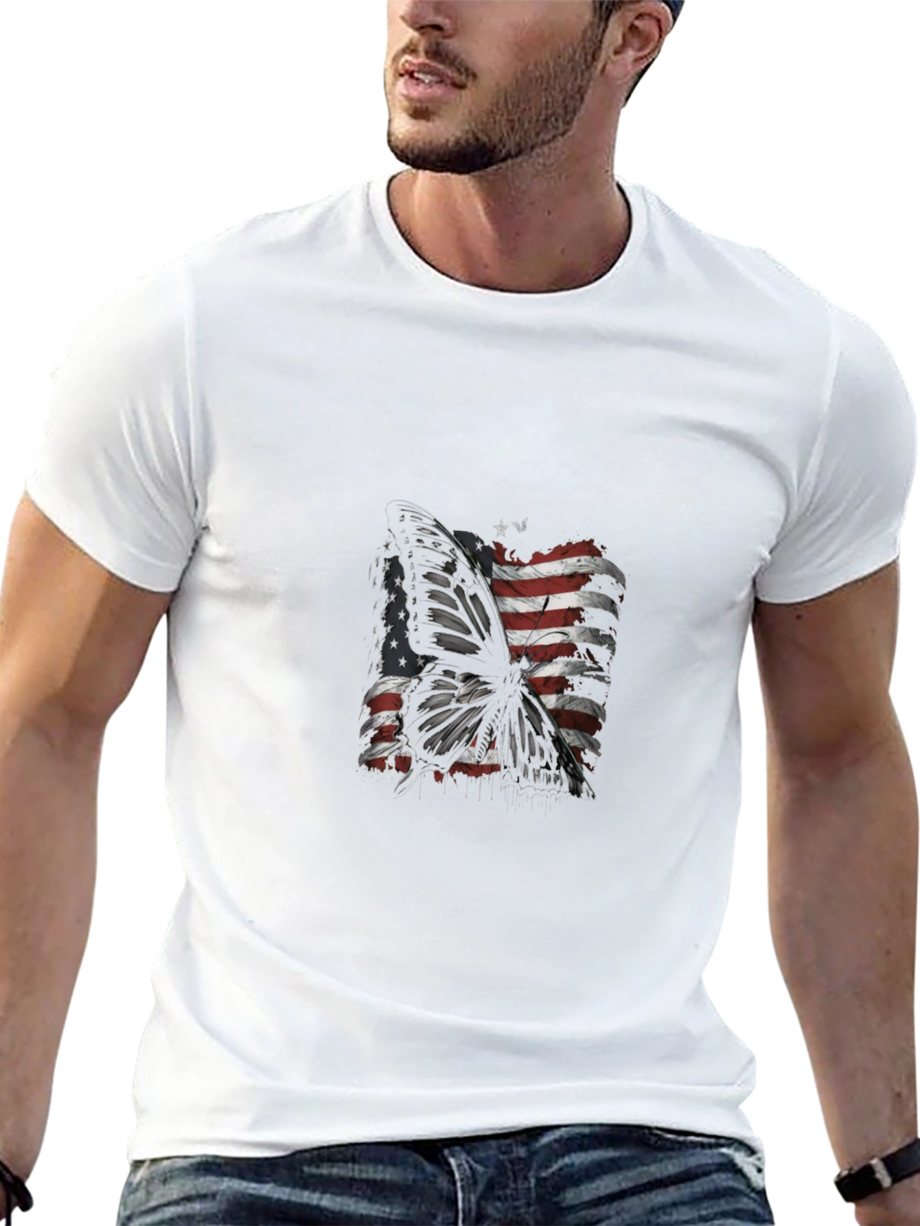 Butterfly US Flag Graphic Tee