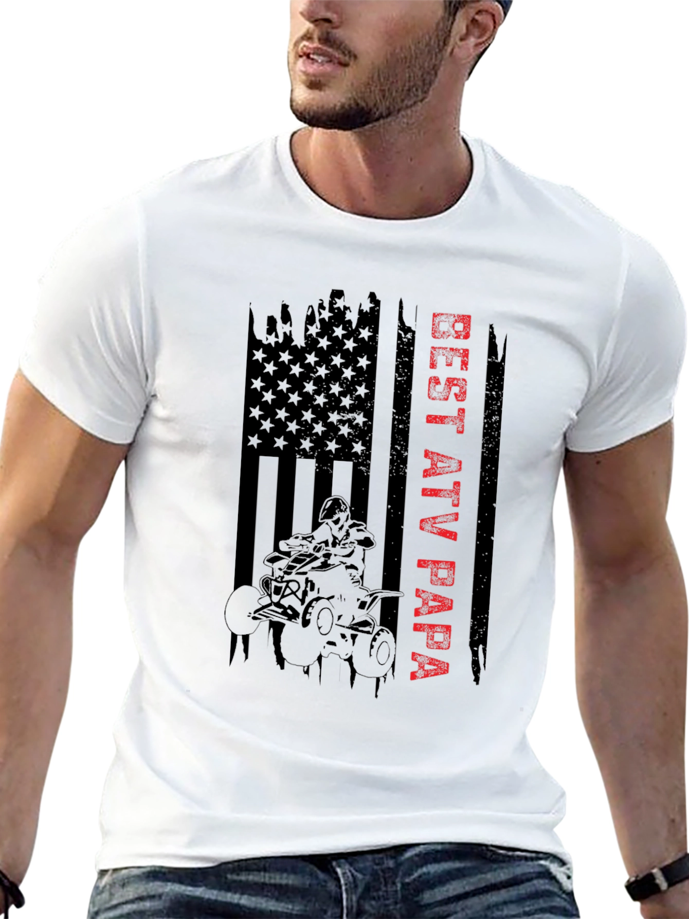 Best ATV Papa Graphic T-Shirt