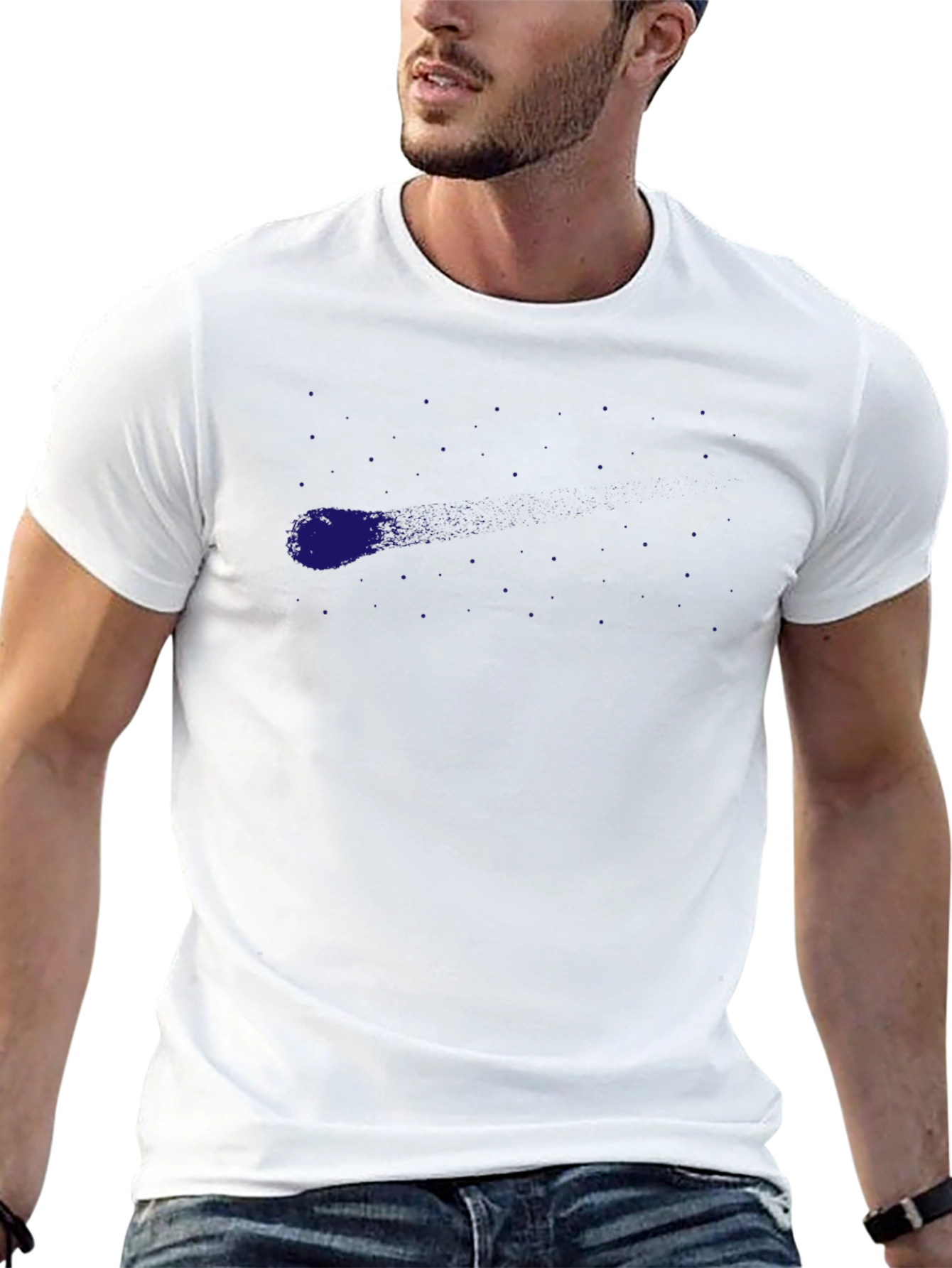 Mens Solid Black Crew Neck T-Shirt - Casual Style