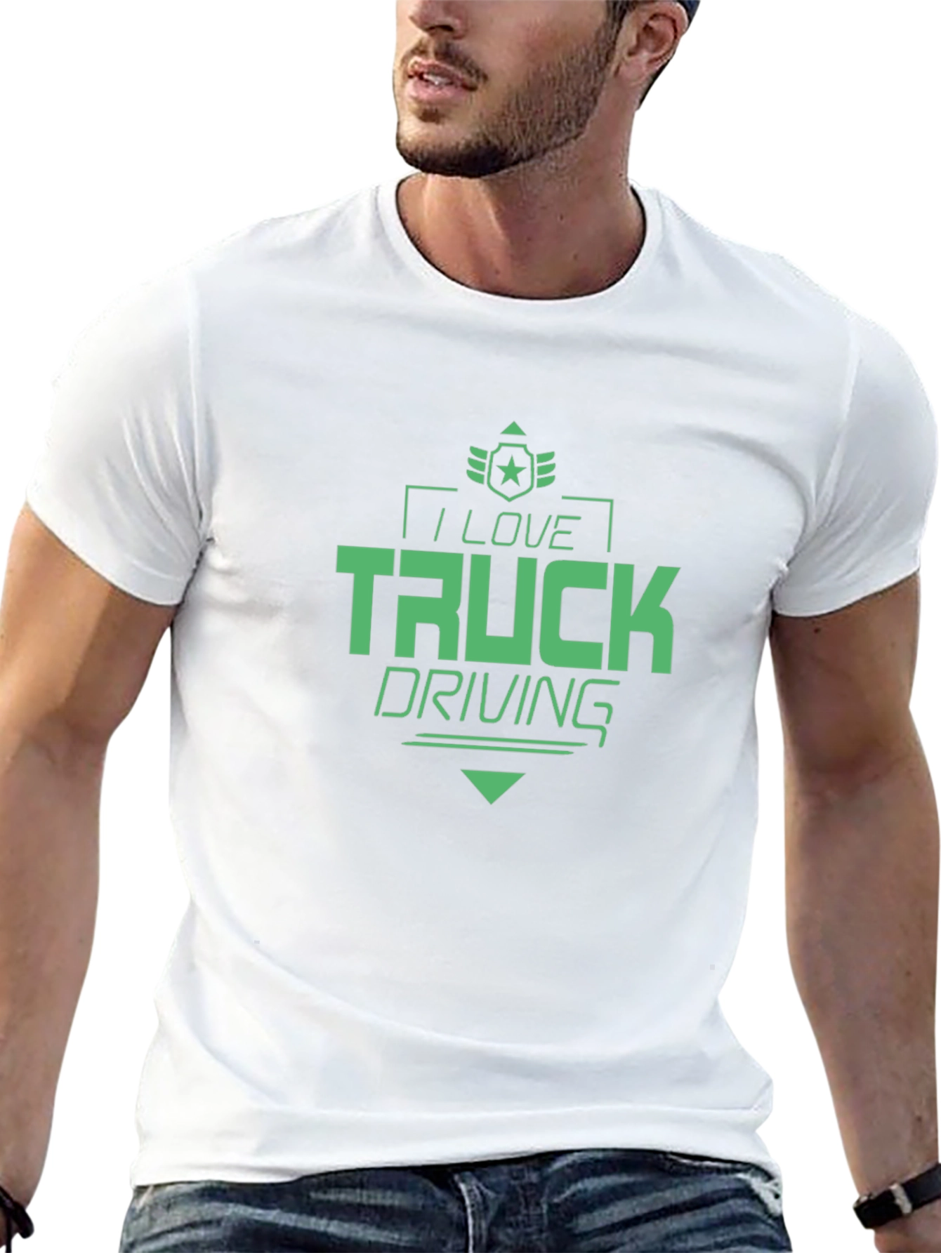I Love Truck Driving Black T-Shirt
