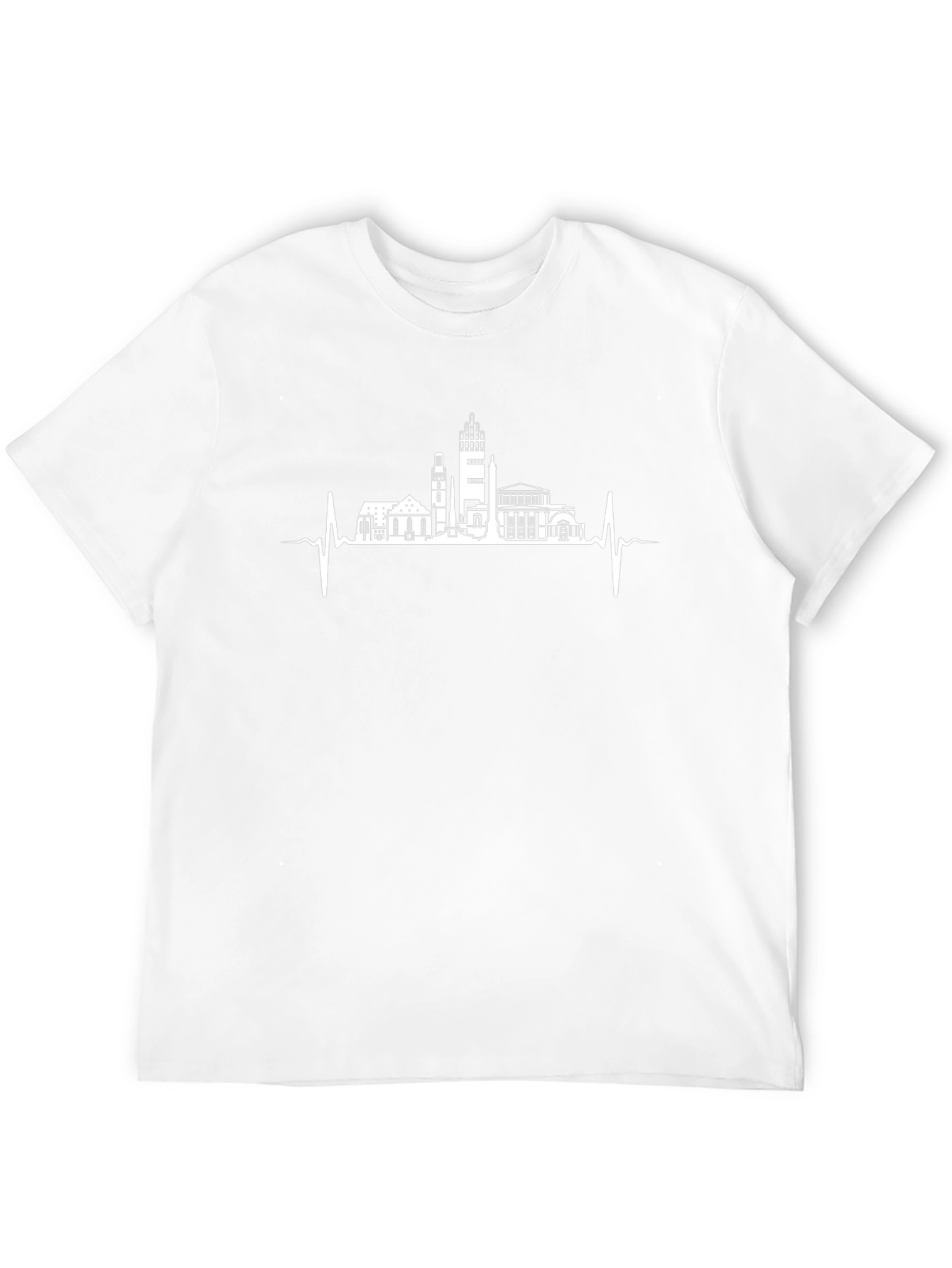 Cityscape Heartbeat Tee - Black Graphic T-Shirt