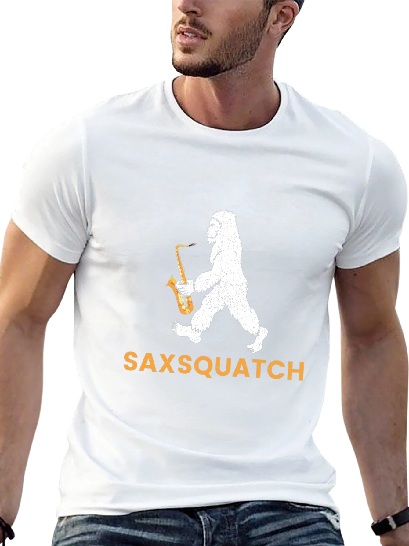 Saxsquatch Graphic Tee - Bigfoot Saxophone T-Shirt