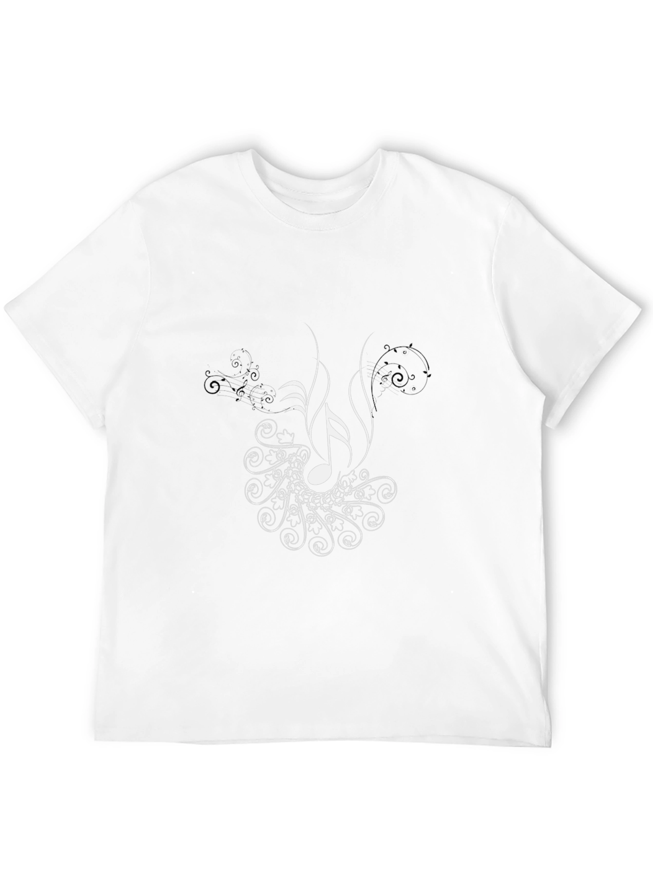 Music Note Graphic Tee - Black Cotton T-Shirt