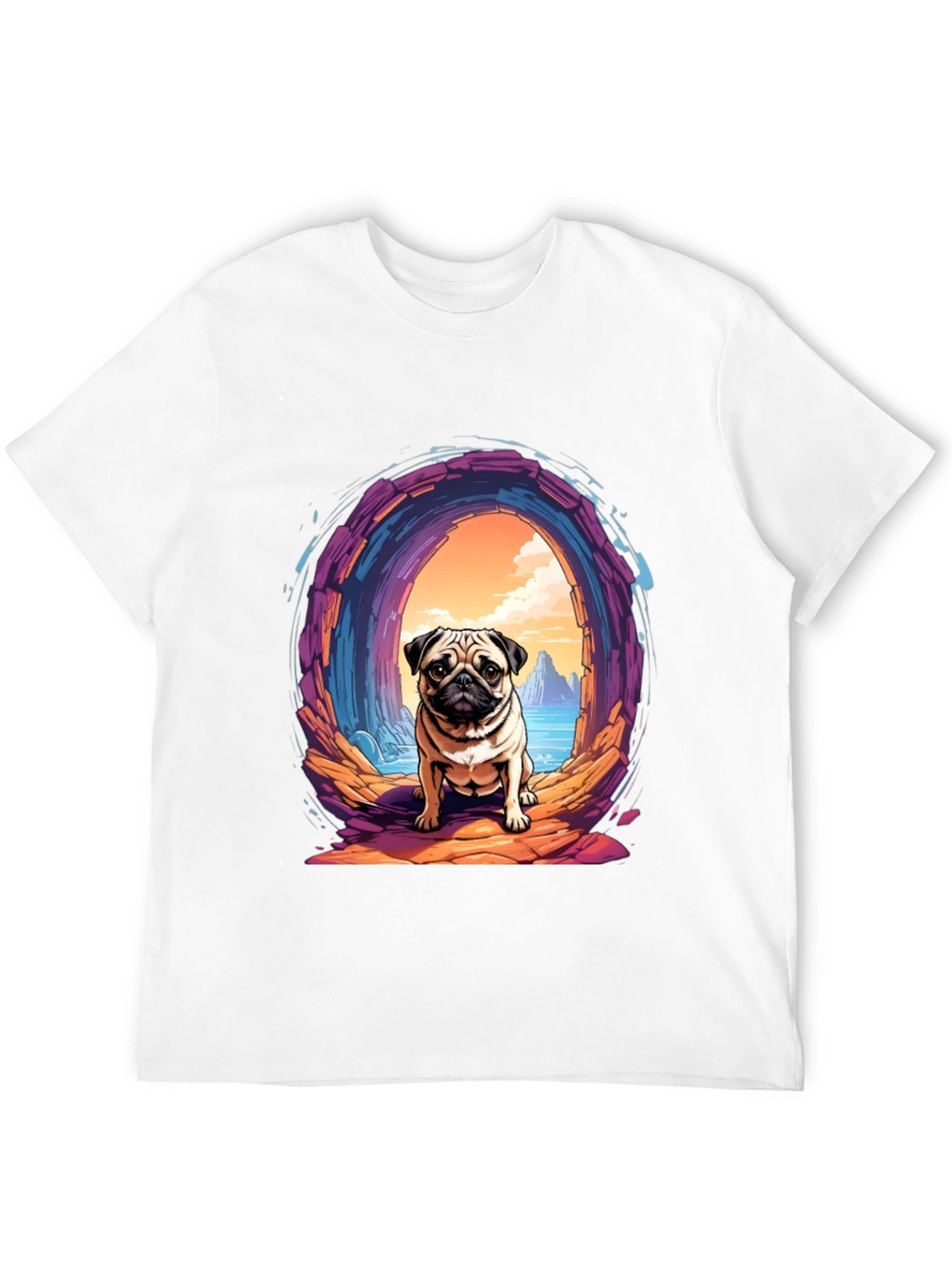 Pug Portal T-Shirt - Artistic Graphic Tee