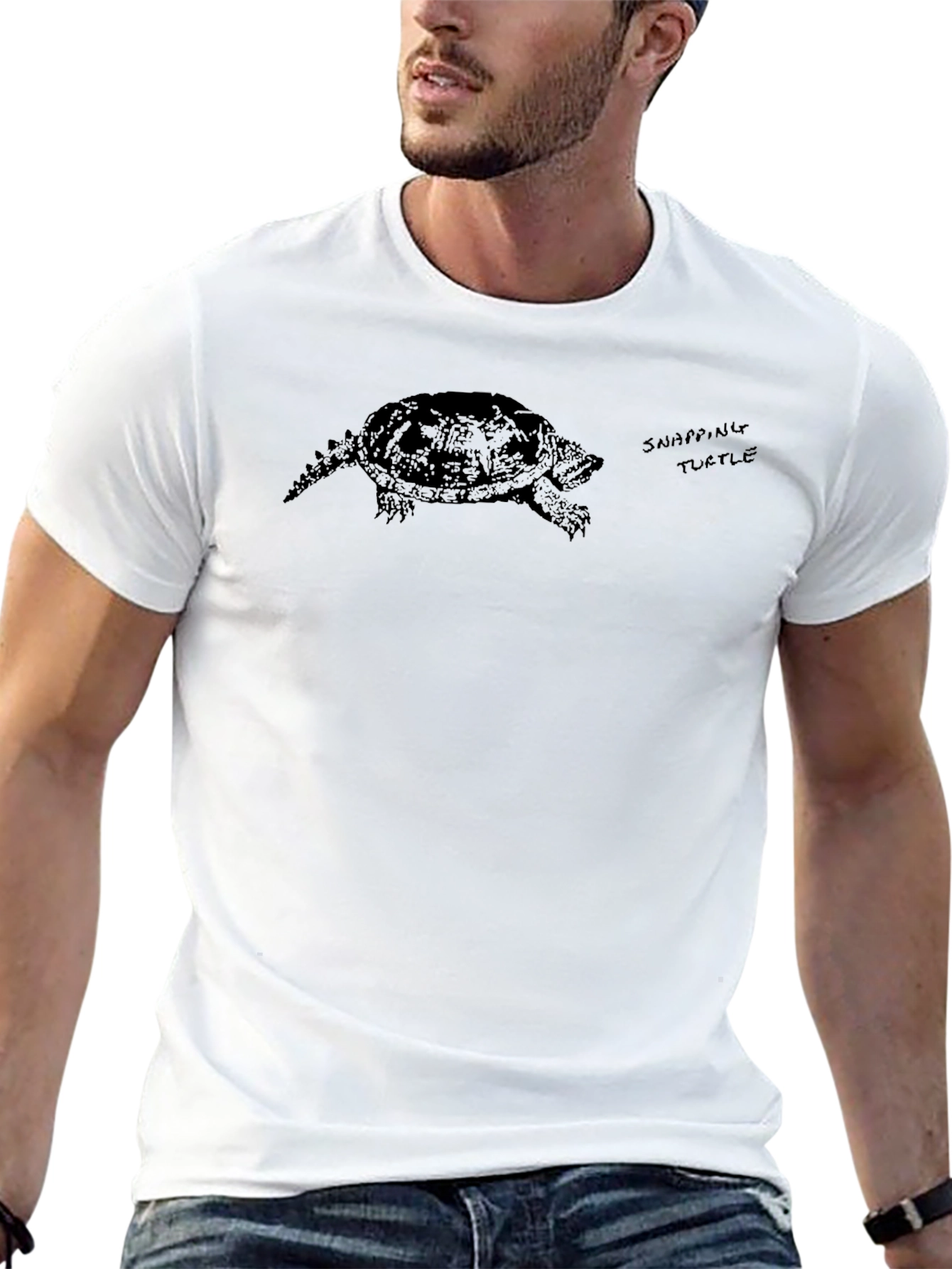 Snapping Turtle Graphic Tee - Black Casual Shirt