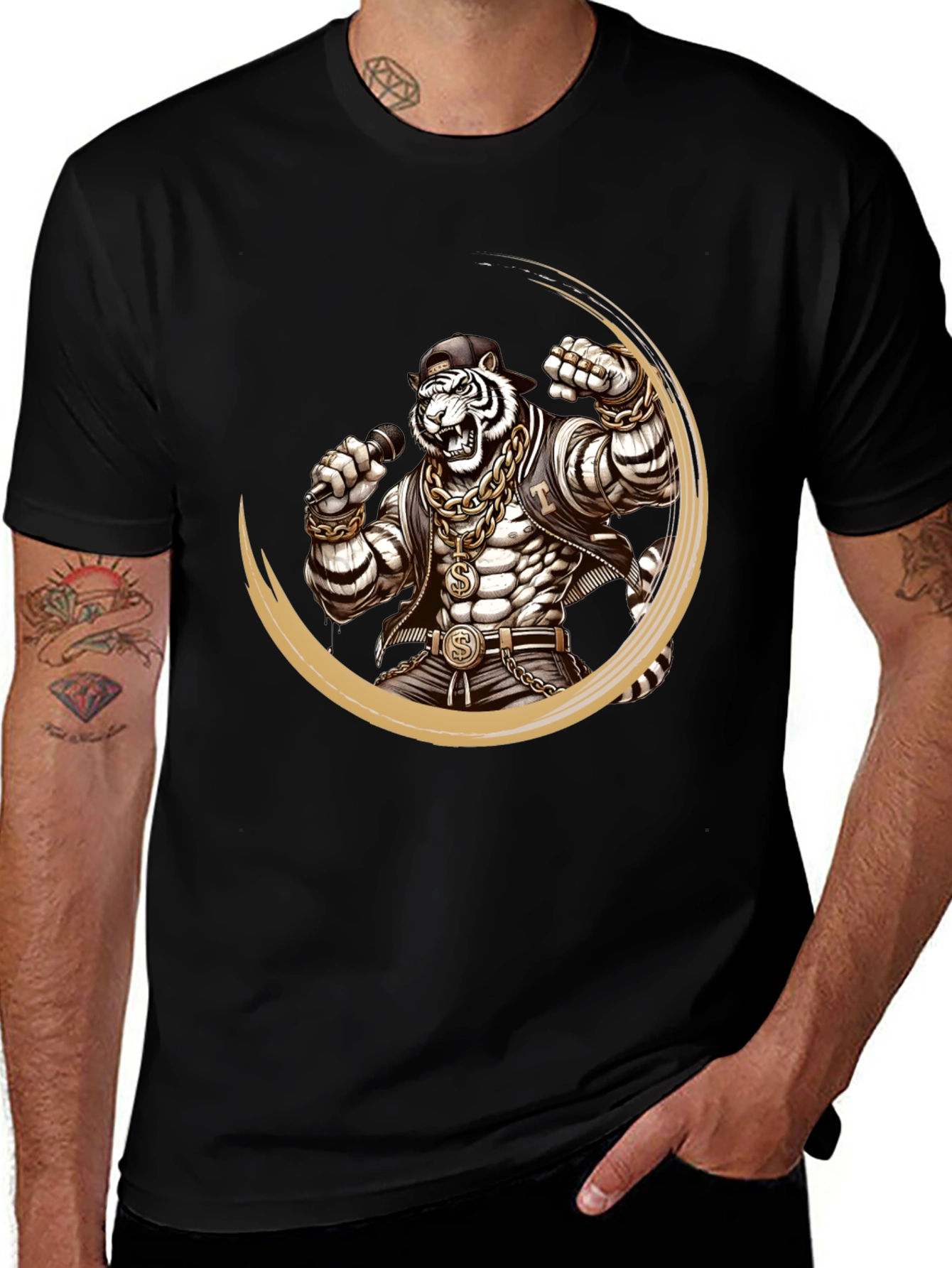 Tiger Rapper Graphic Tee - Cool & Trendy