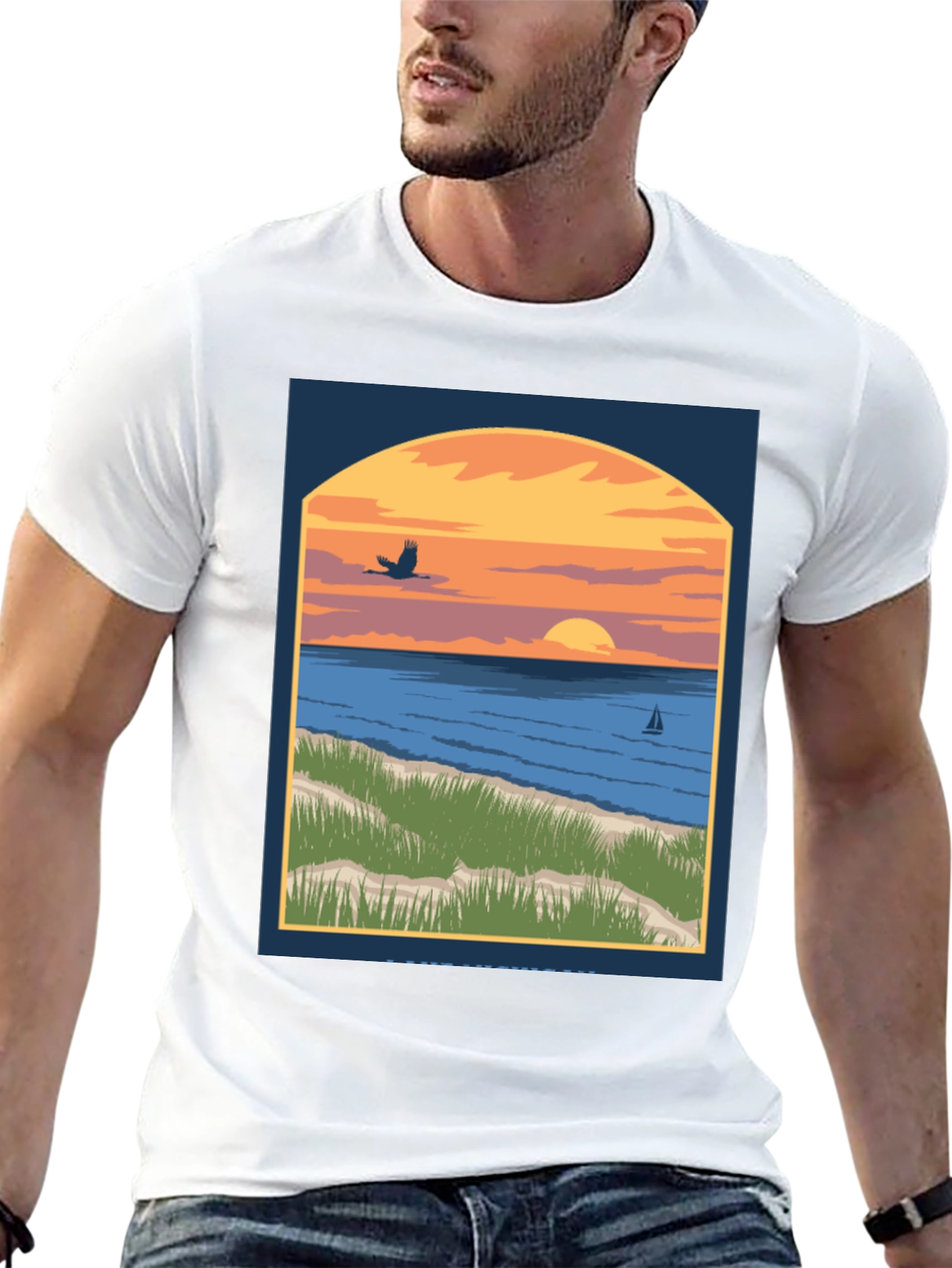 Sunset Beach Graphic Tee - Coastal Style