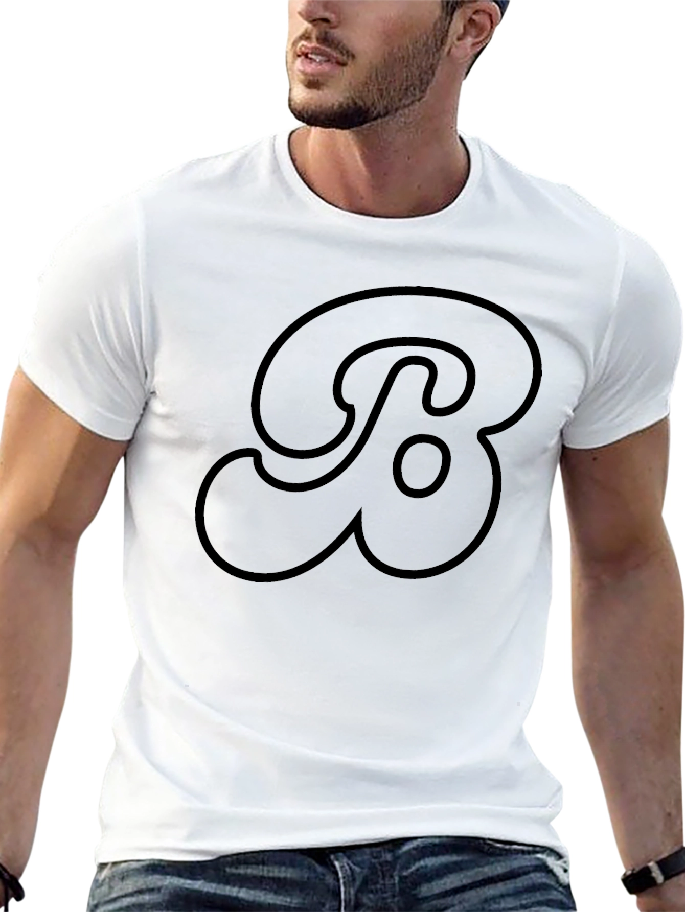 Stylish Black T-Shirt with Bold Letter Design