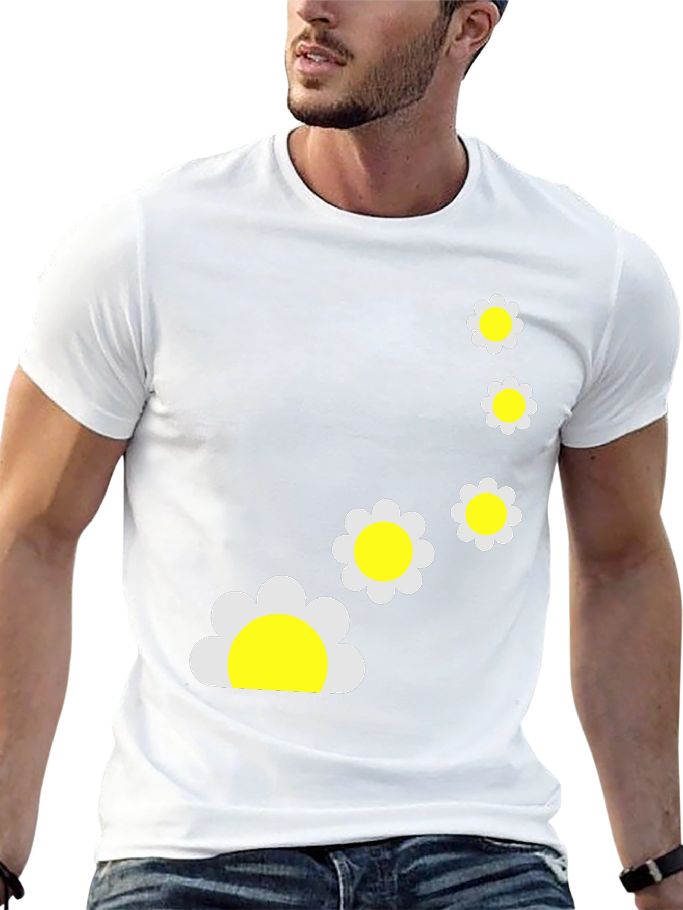Daisy Chain Graphic Black T-Shirt
