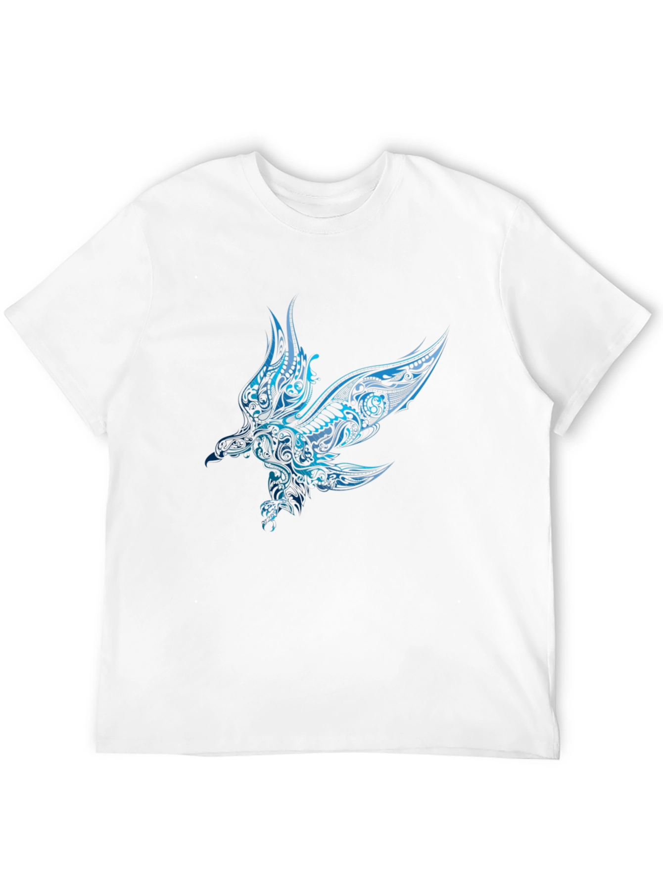 Mens Black T-shirt with Blue Eagle Design