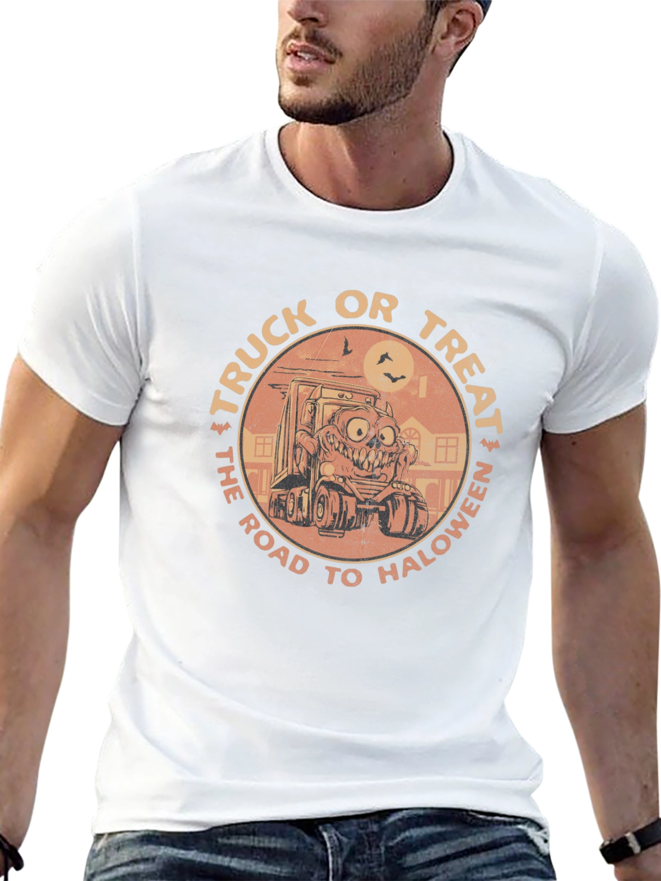 Truck or Treat Halloween Graphic T-Shirt