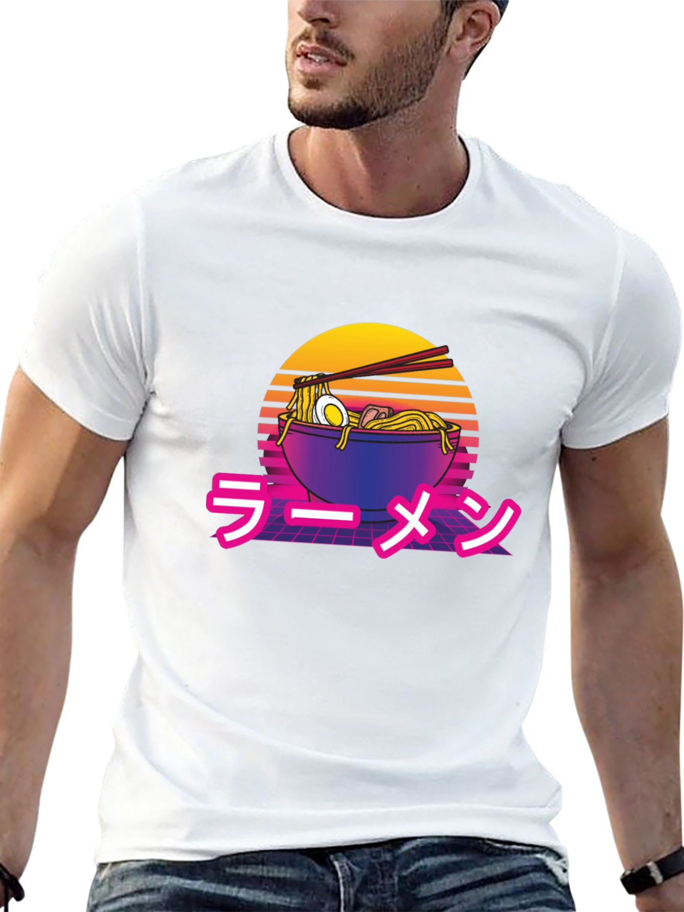 Retro Ramen T-Shirt - Synthwave Noodles Tee