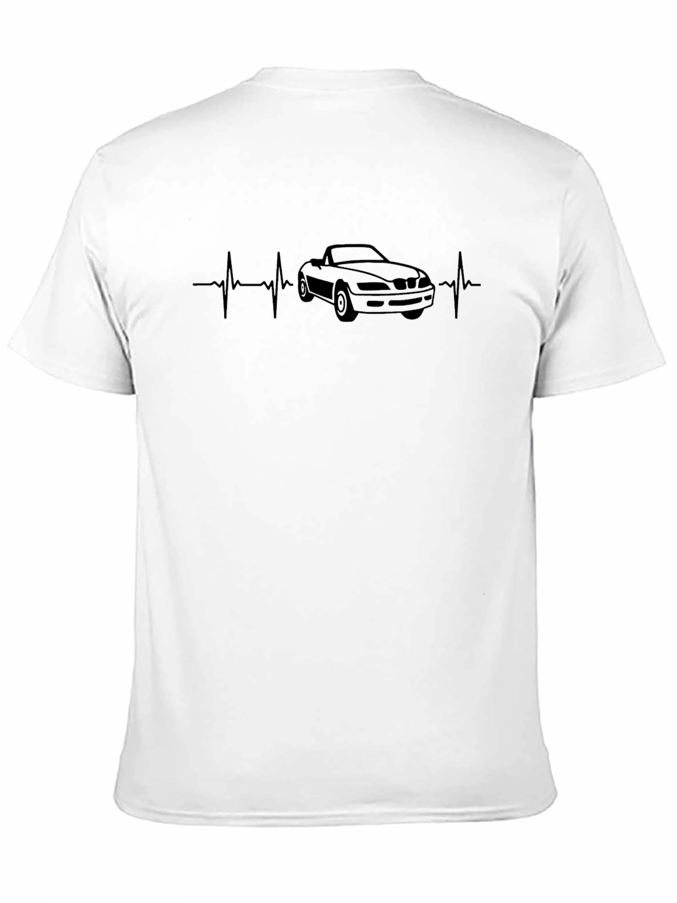 Mens Black Car Heartbeat T-Shirt