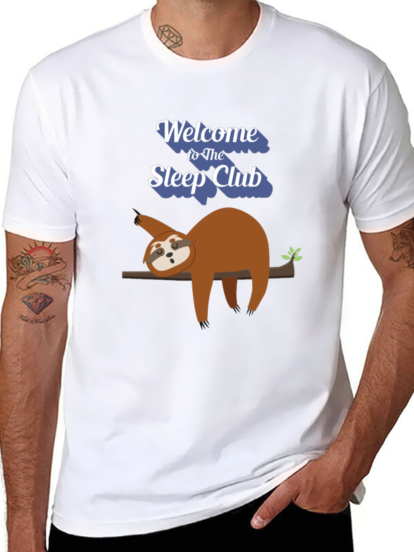 Sleep Club Sloth Graphic T-Shirt - Relaxed Fit