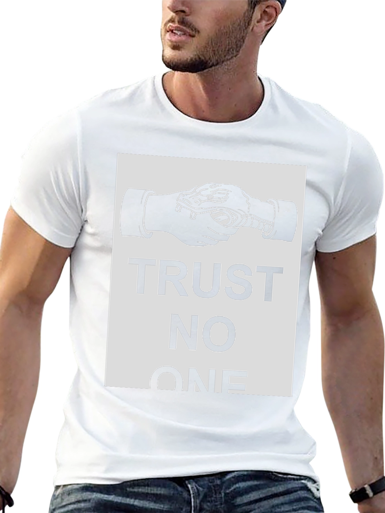 Trust No One Snake Handshake Graphic Tee