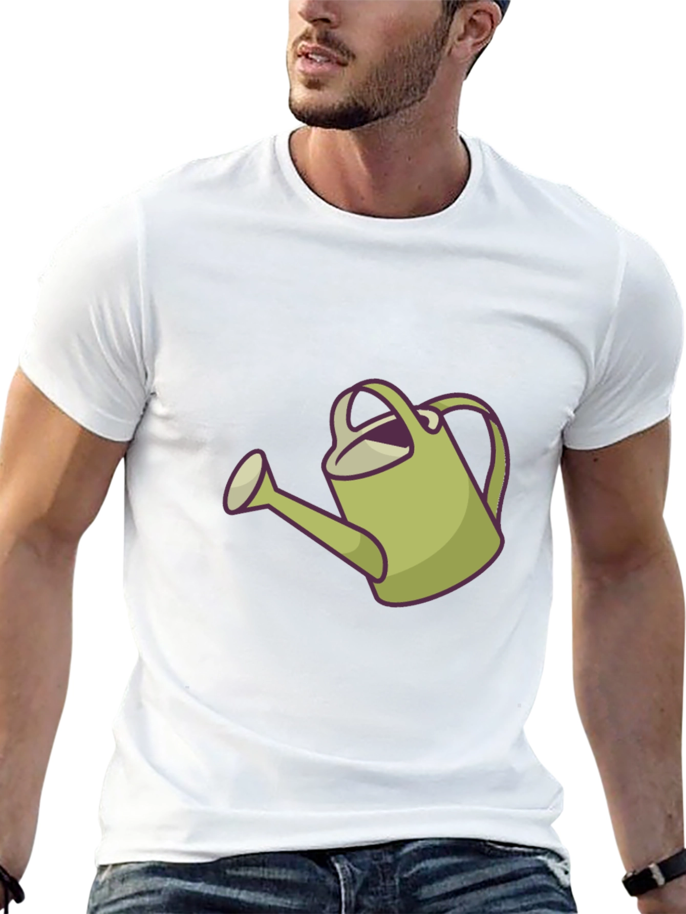 Watering Can Graphic Tee - Black Casual Shirt