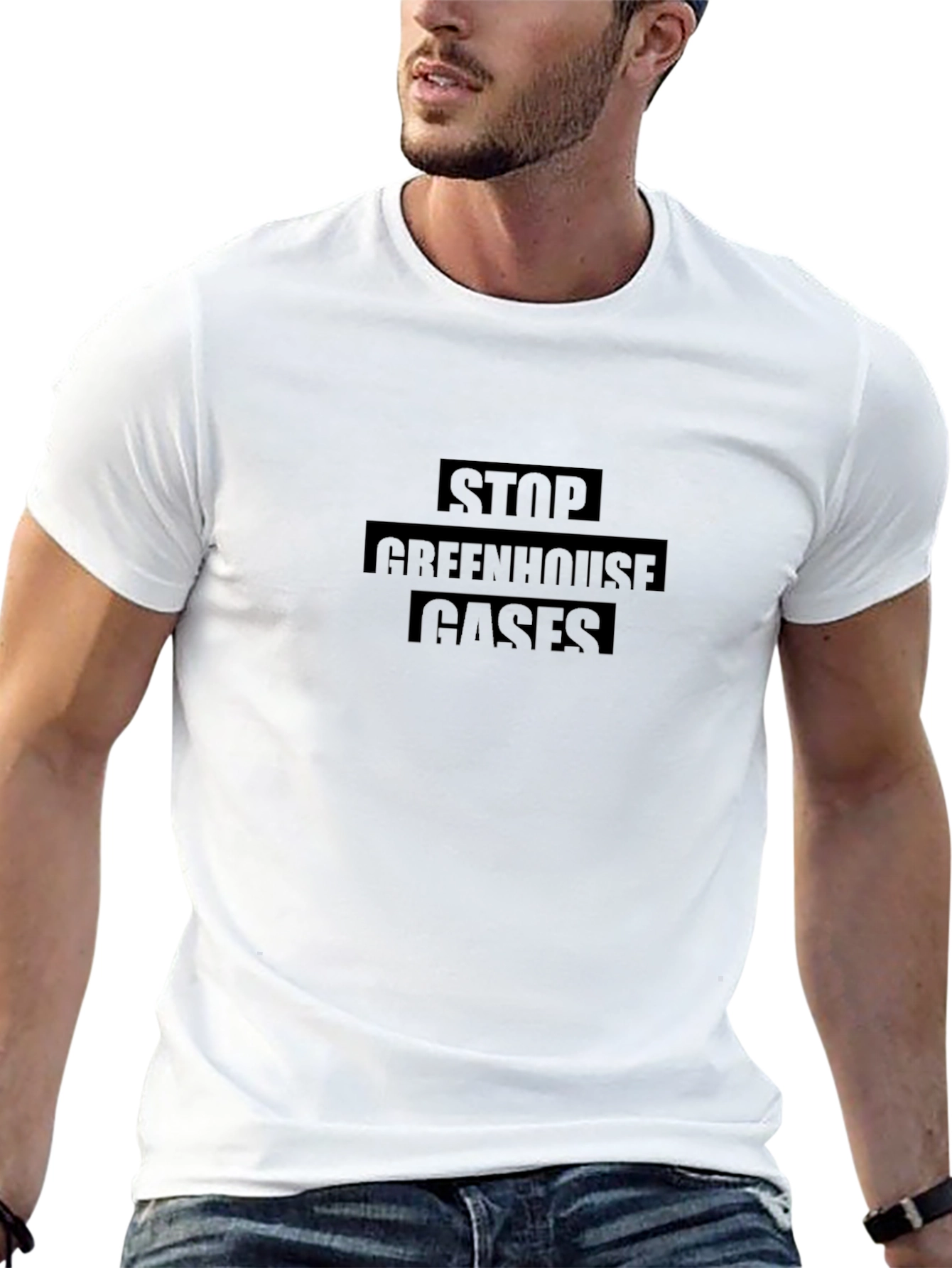 Stop Greenhouse Gases Black T-Shirt