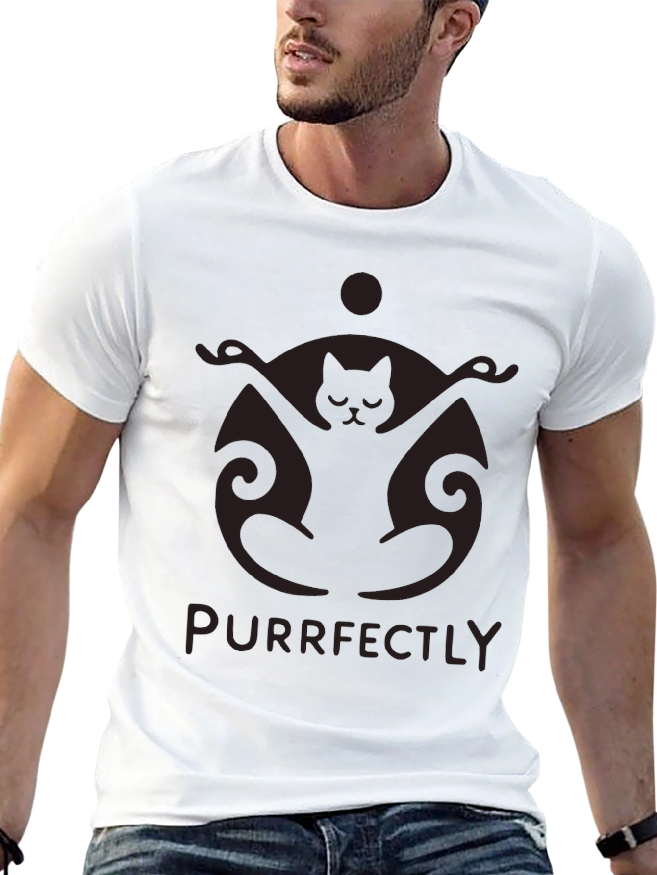 Purrfectly Meditating Cat T-Shirt - Yoga Zen